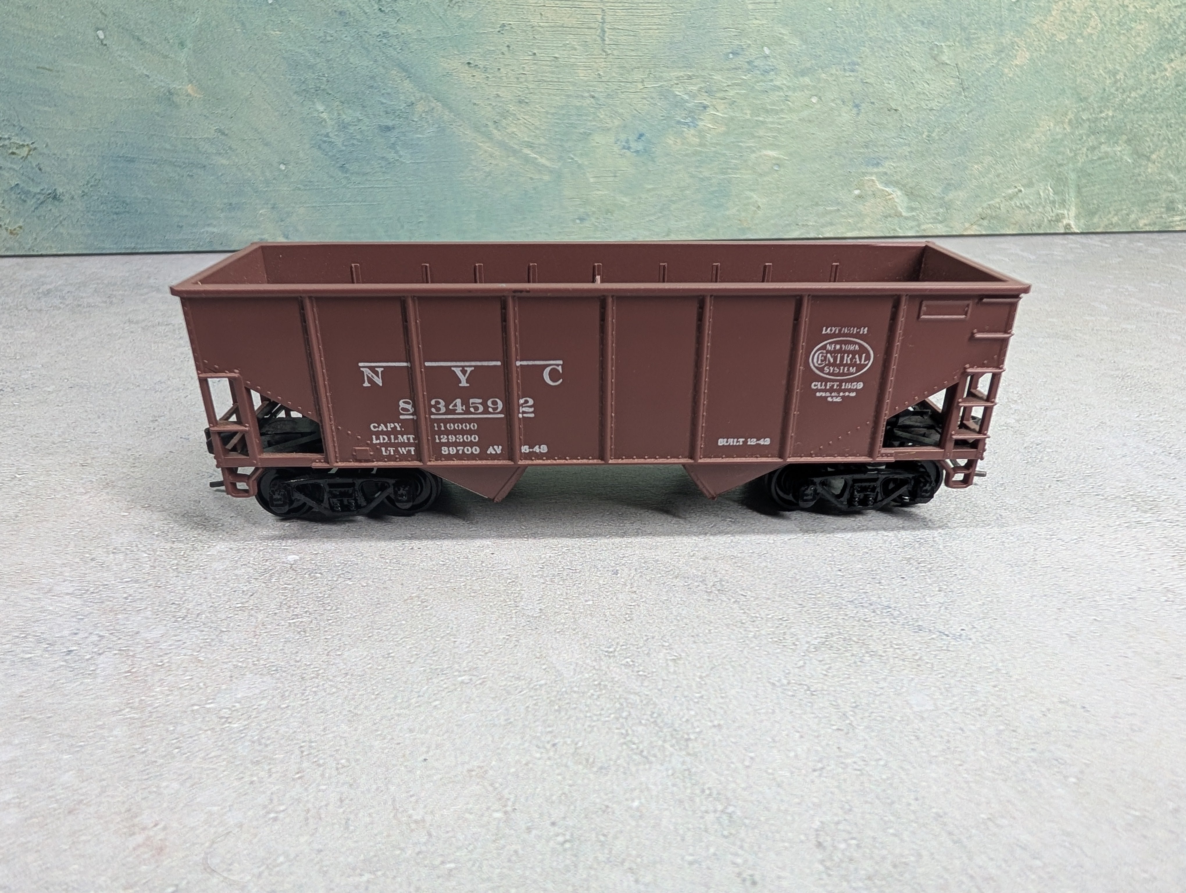 USED Athearn HO Scale 2 Bay Hopper New York Central NYC #834592