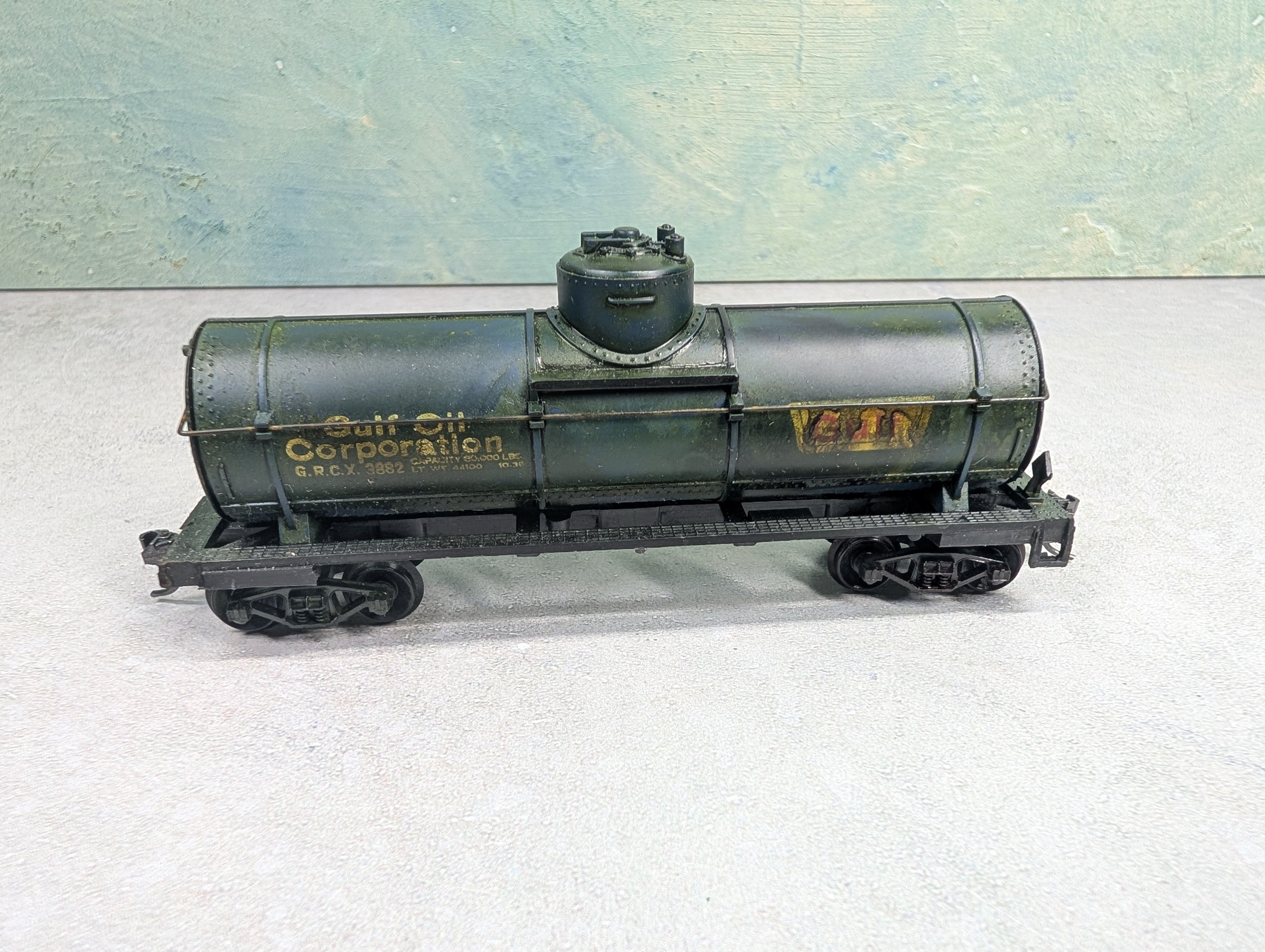 USED Life-Like HO Scale Single Dome Tank Car Gulf GRCX #3882 Custom Paint