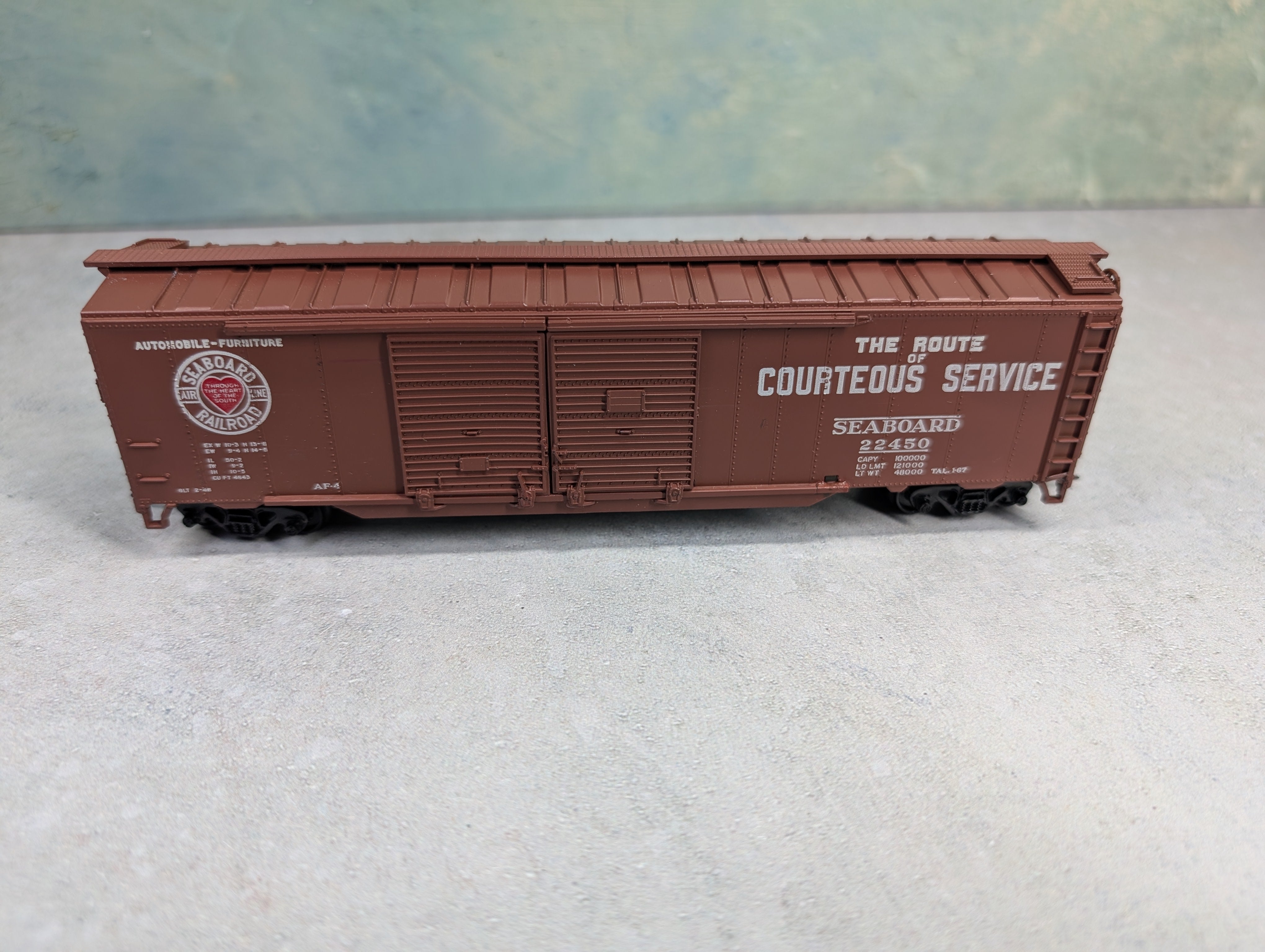USED Athearn HO Scale 50' DD Box Car Seaboard Air Line #22450