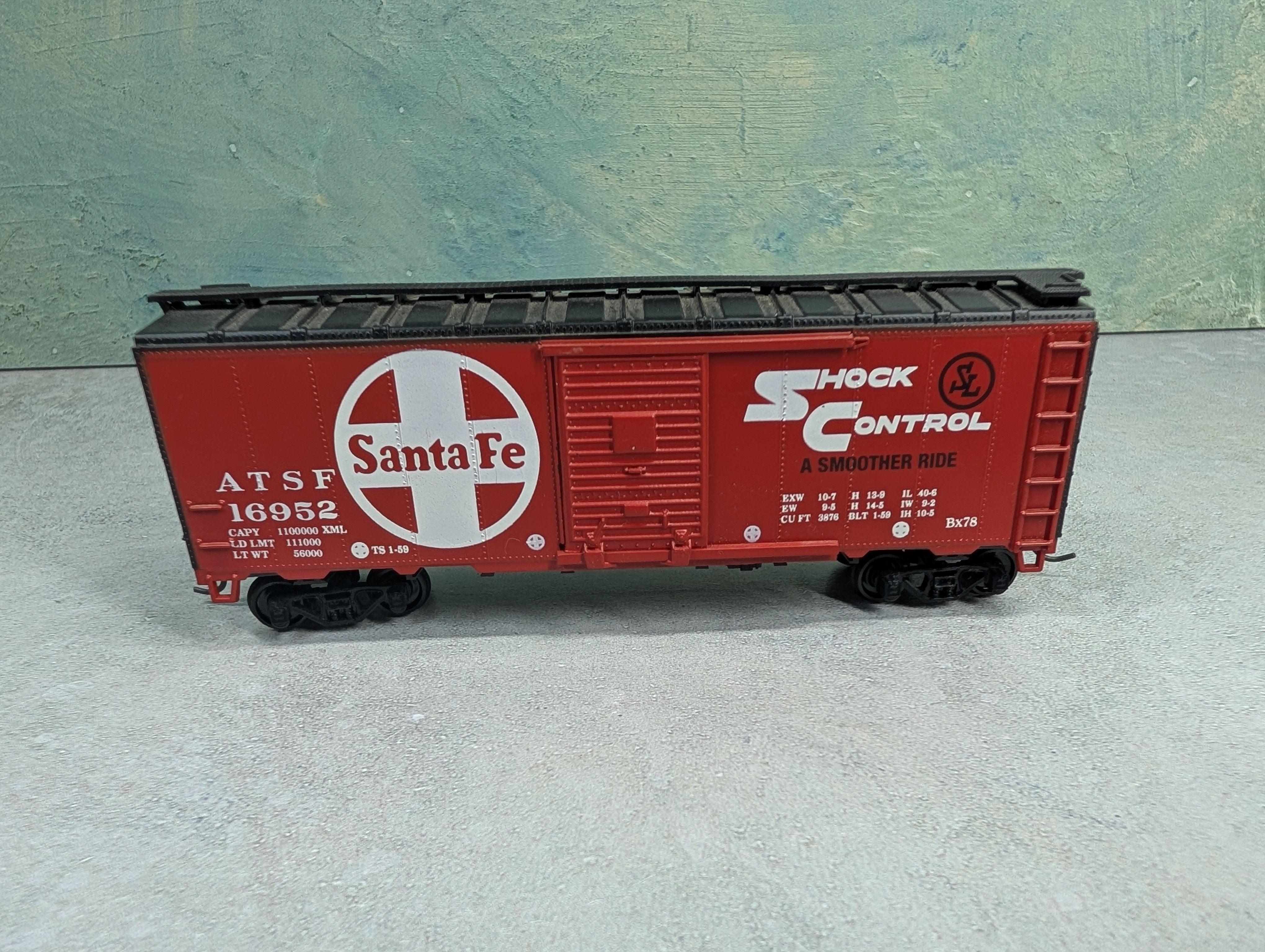 USED Athearn HO Scale 40' Box Car Santa Fe ATSF #16952