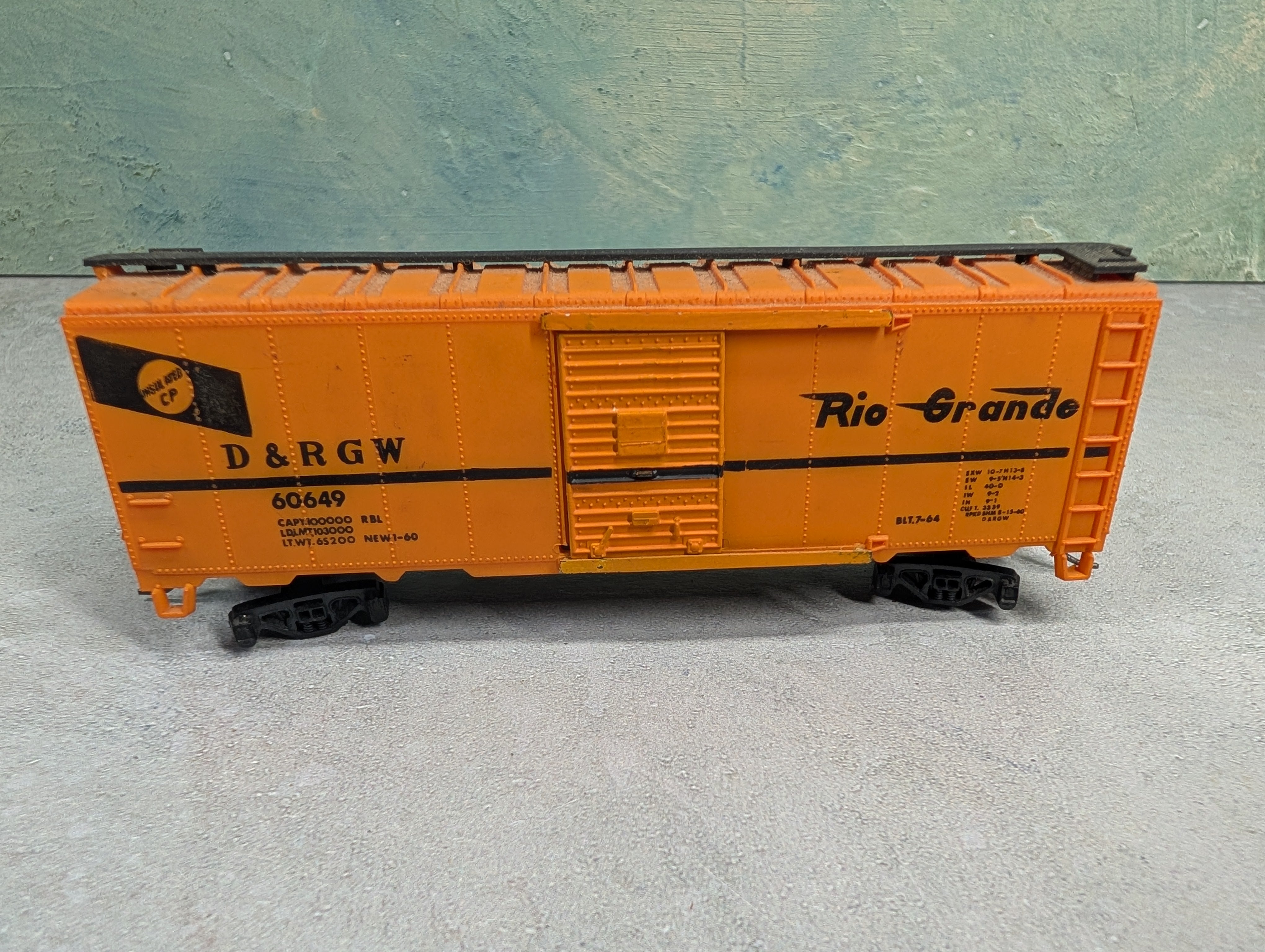 USED AHM HO Scale Box Car Rio Grande D&RGW #60649