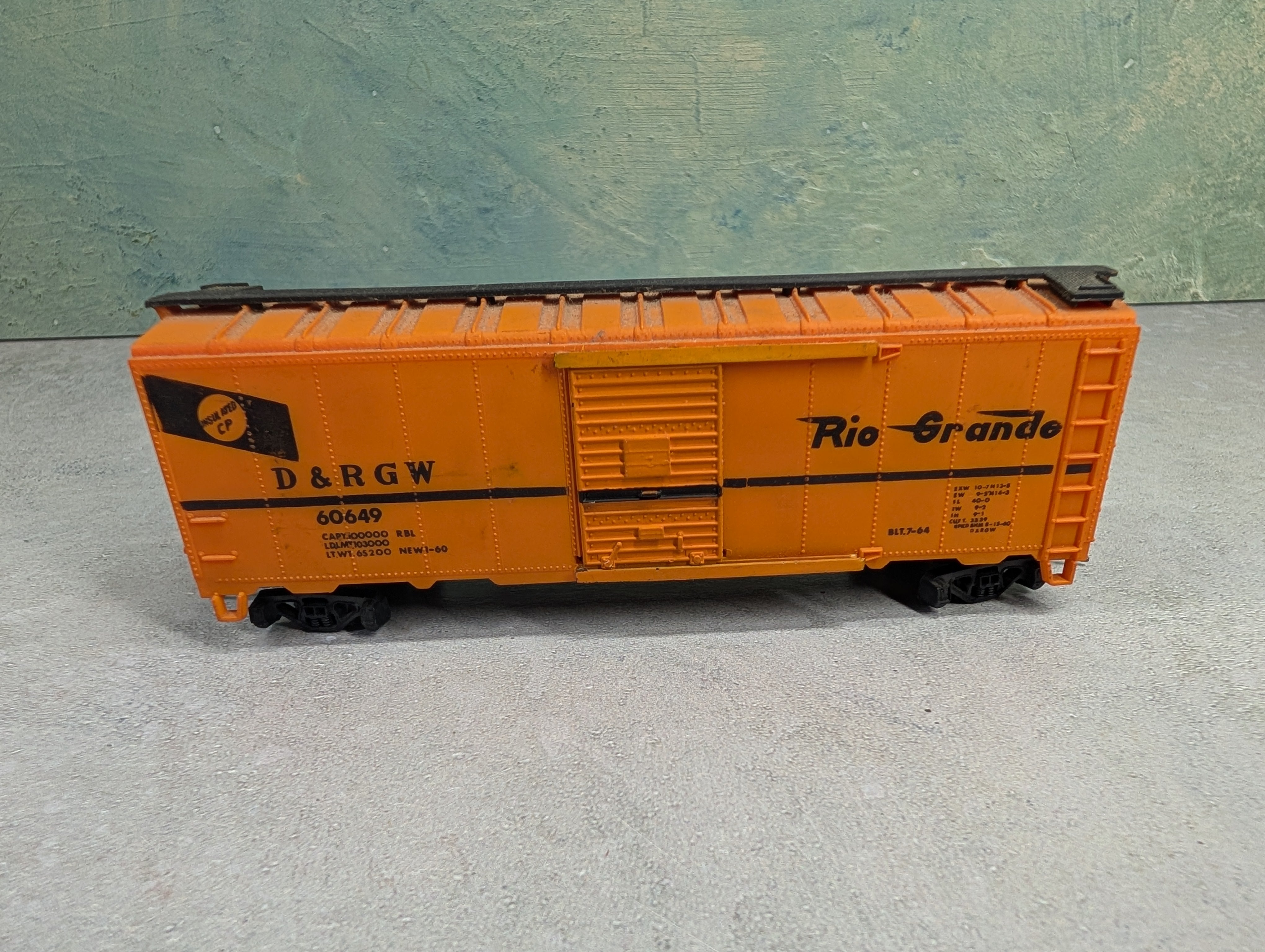 USED AHM HO Scale Box Car Rio Grande D&RGW #60649