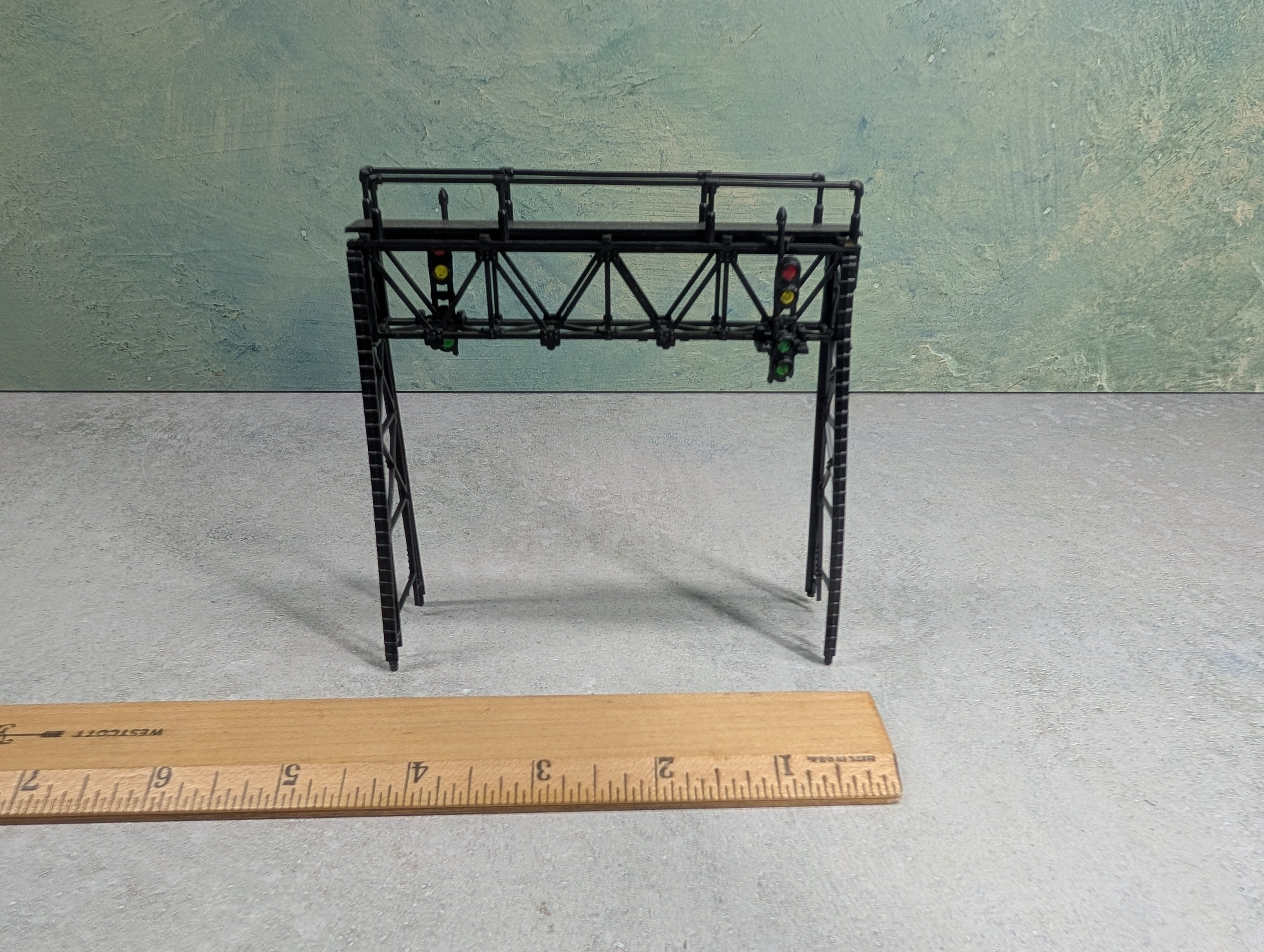 USED HO Scale Signal Bridge w/ Stone Bases