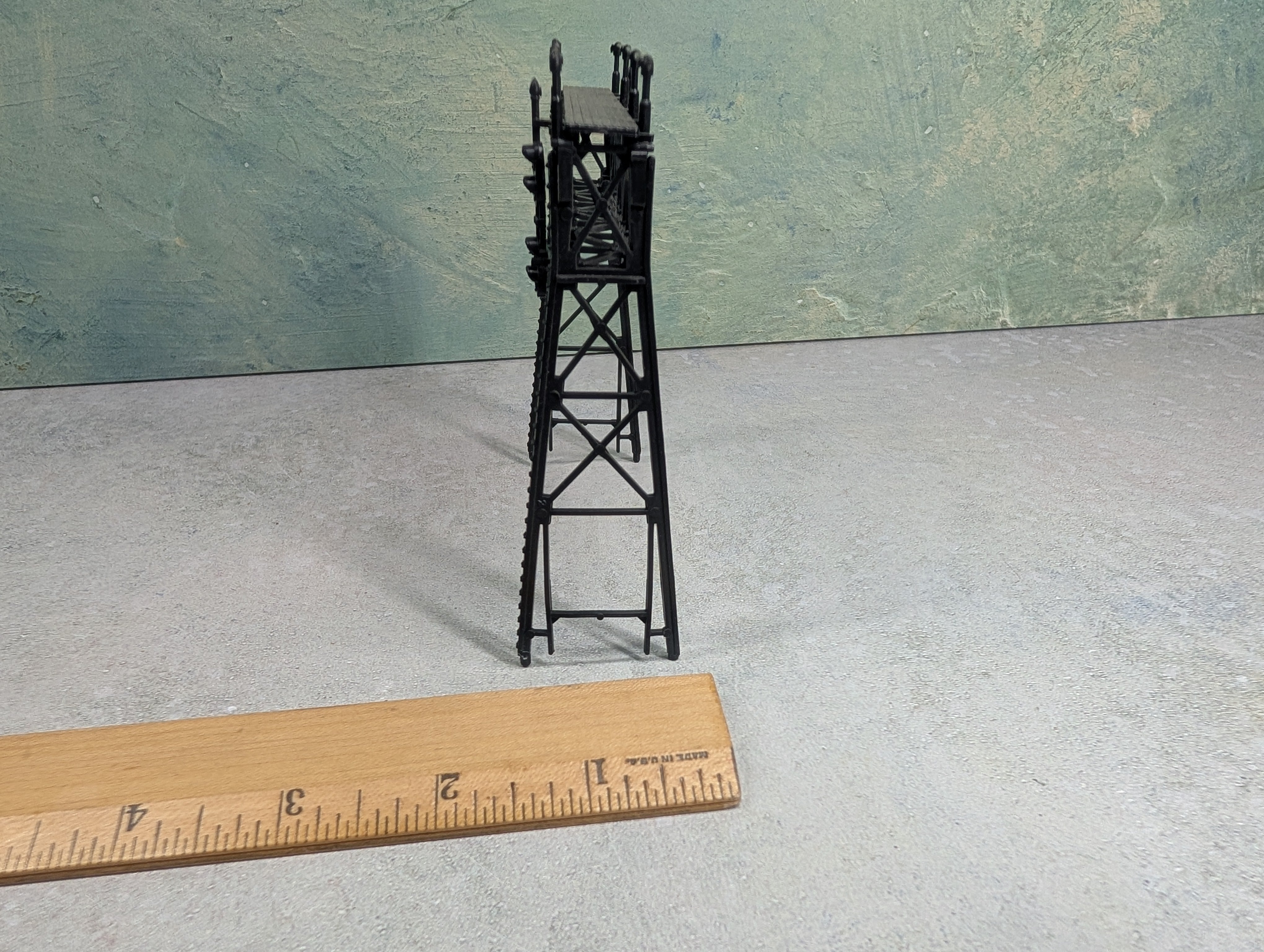 USED HO Scale Signal Bridge w/ Stone Bases