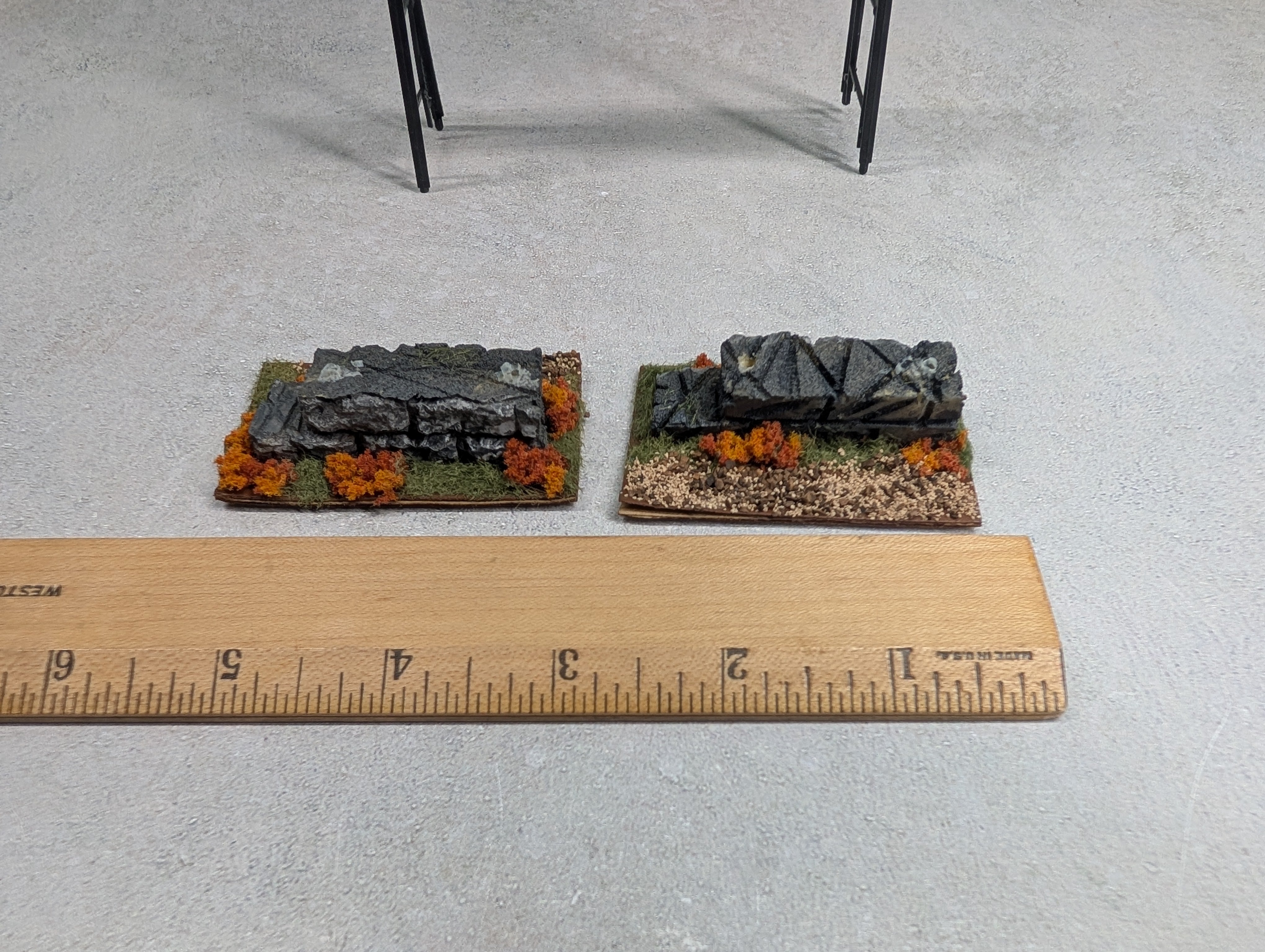 USED HO Scale Signal Bridge w/ Stone Bases
