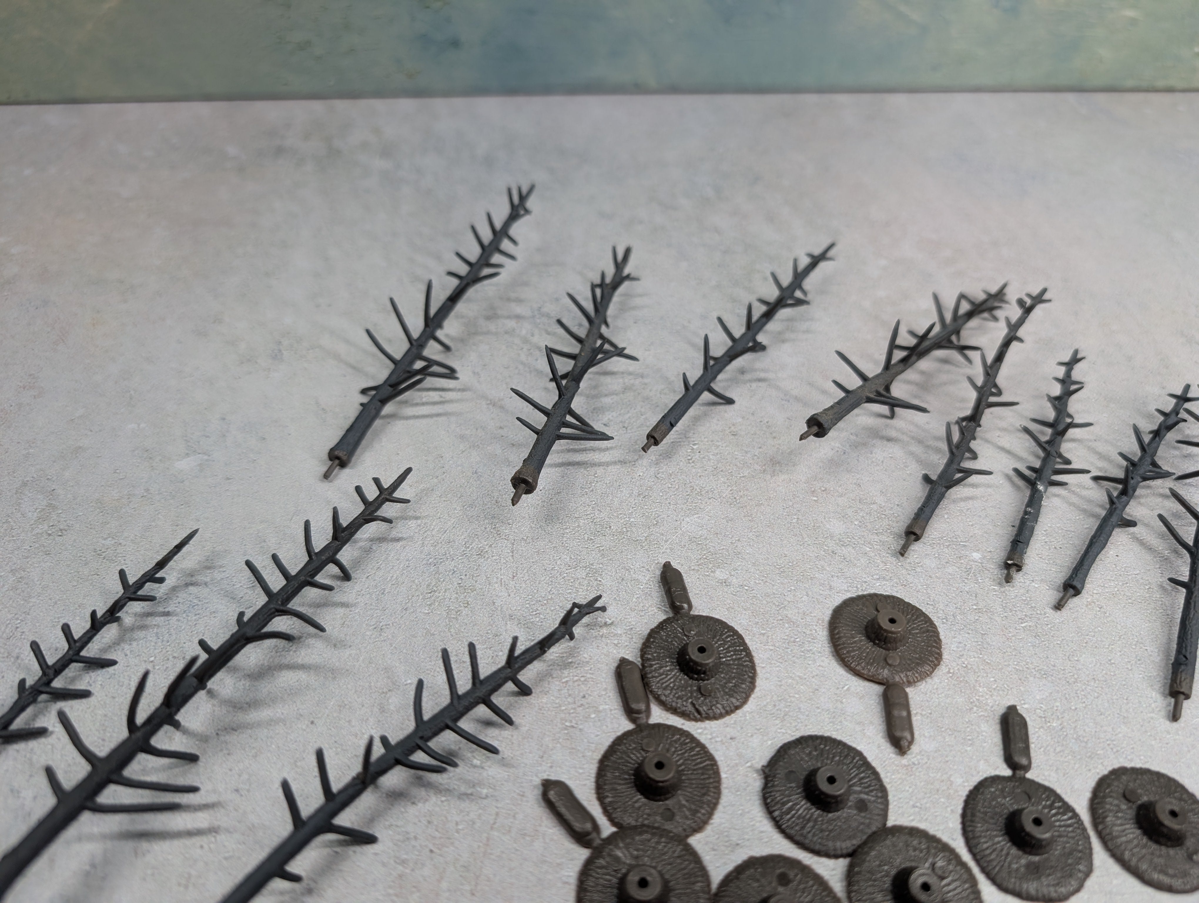 USED HO Scale Lot of Tree Armatures and Bases