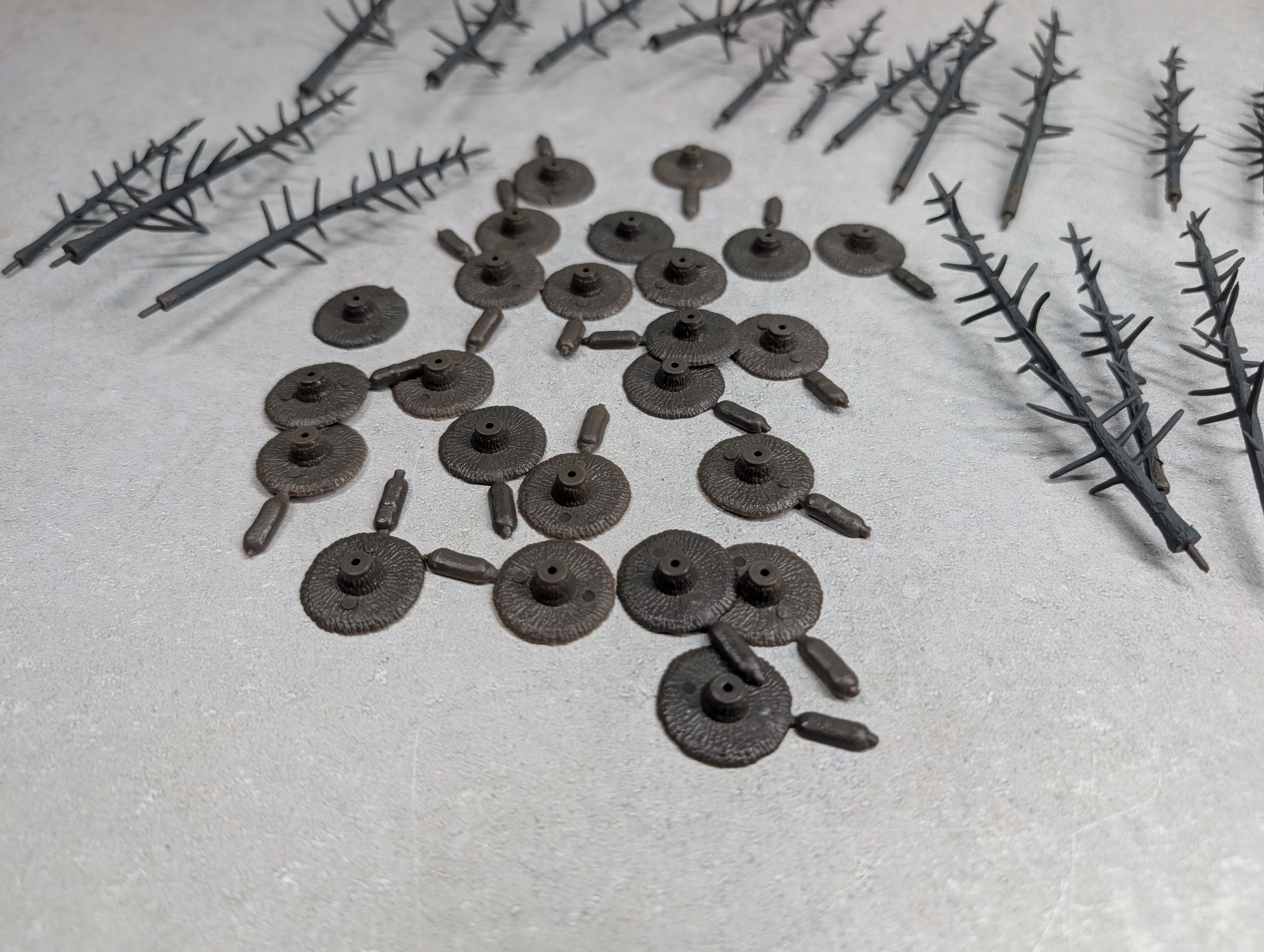 USED HO Scale Lot of Tree Armatures and Bases