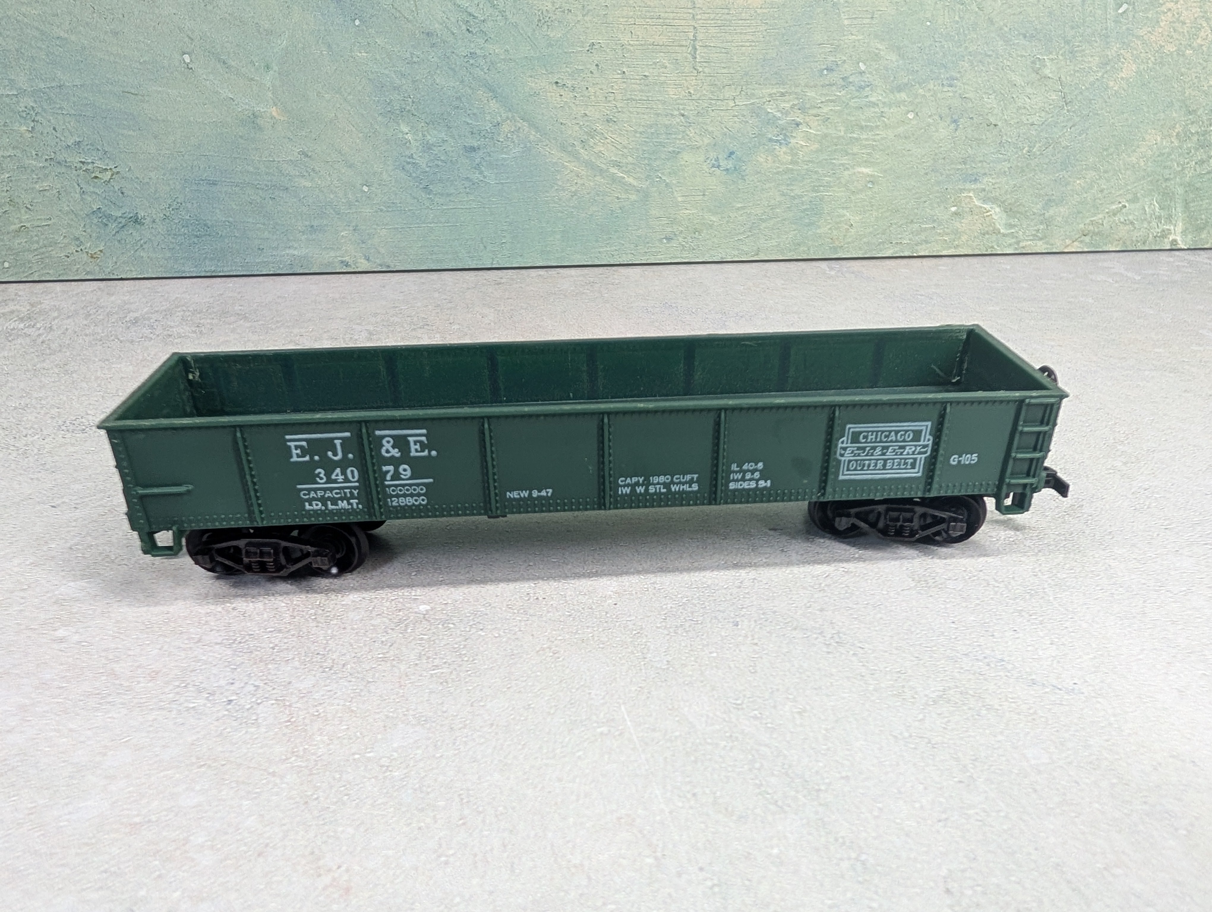 USED Life-Like HO Scale 40' Gondola Elgin Joliet & Eastern EJ&E #34079