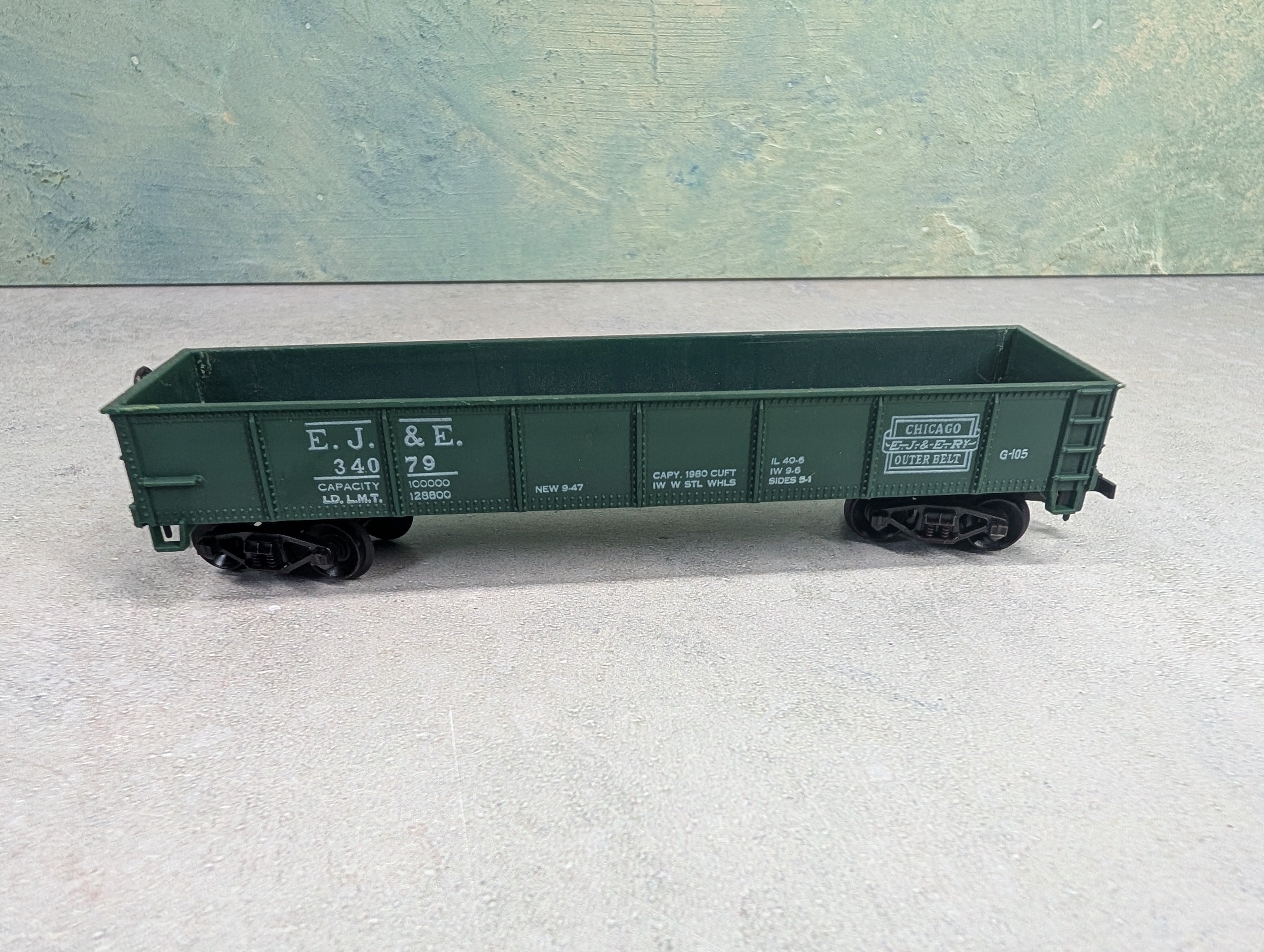 USED Life-Like HO Scale 40' Gondola Elgin Joliet & Eastern EJ&E #34079
