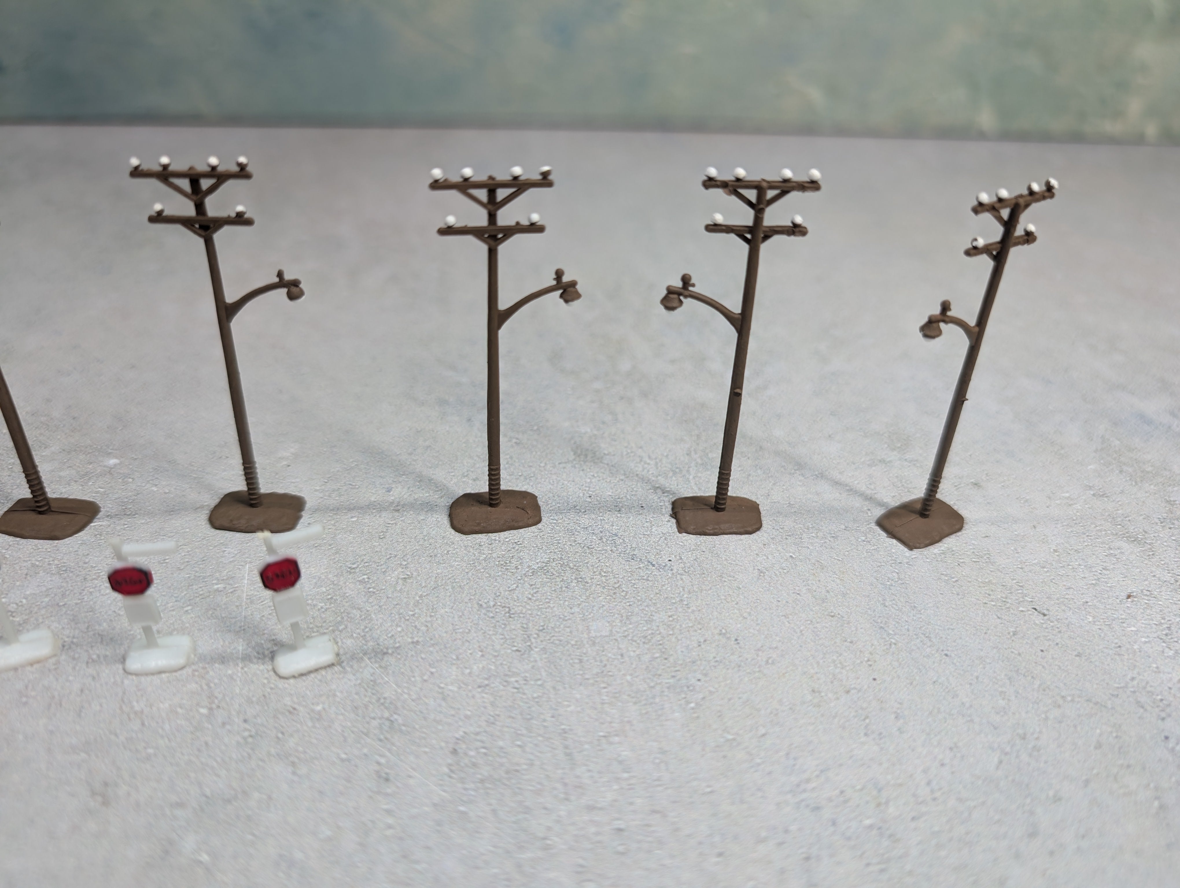 USED N Scale Lot of Telephones & Signs