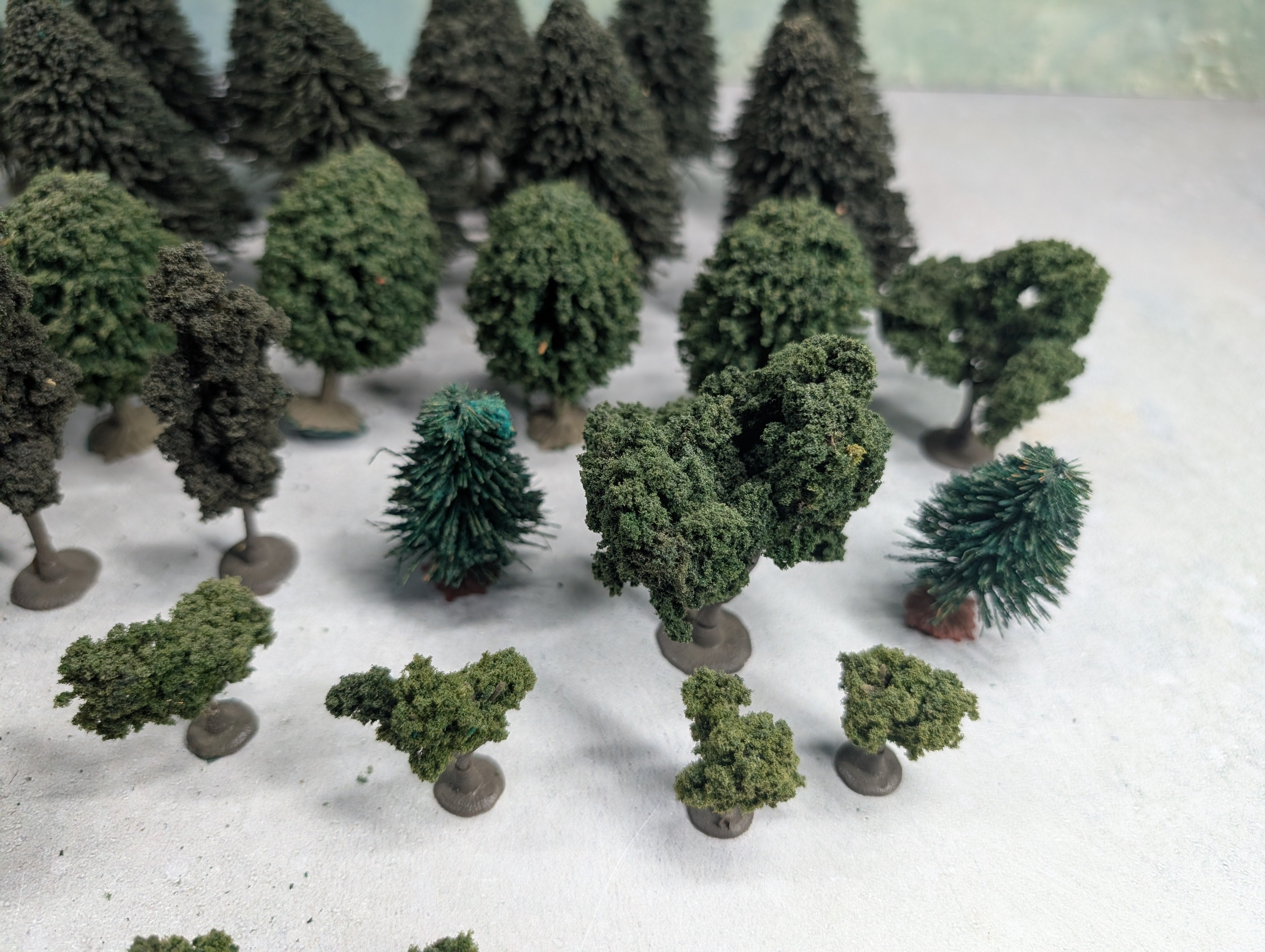 USED MULTI Scale Generous Lot of Nice Pine Trees & Other Trees (30+ pcs)