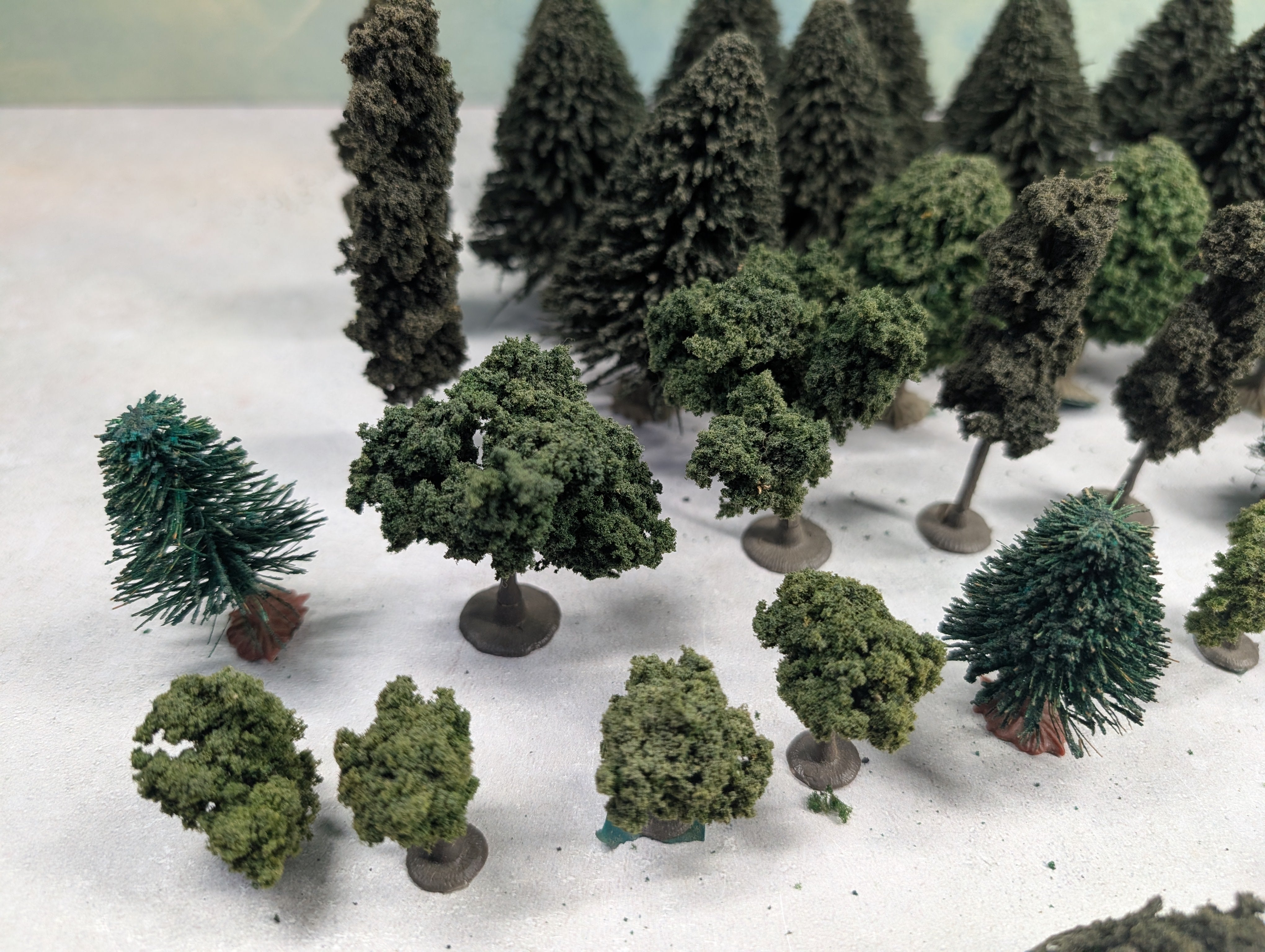 USED MULTI Scale Generous Lot of Nice Pine Trees & Other Trees (30+ pcs)