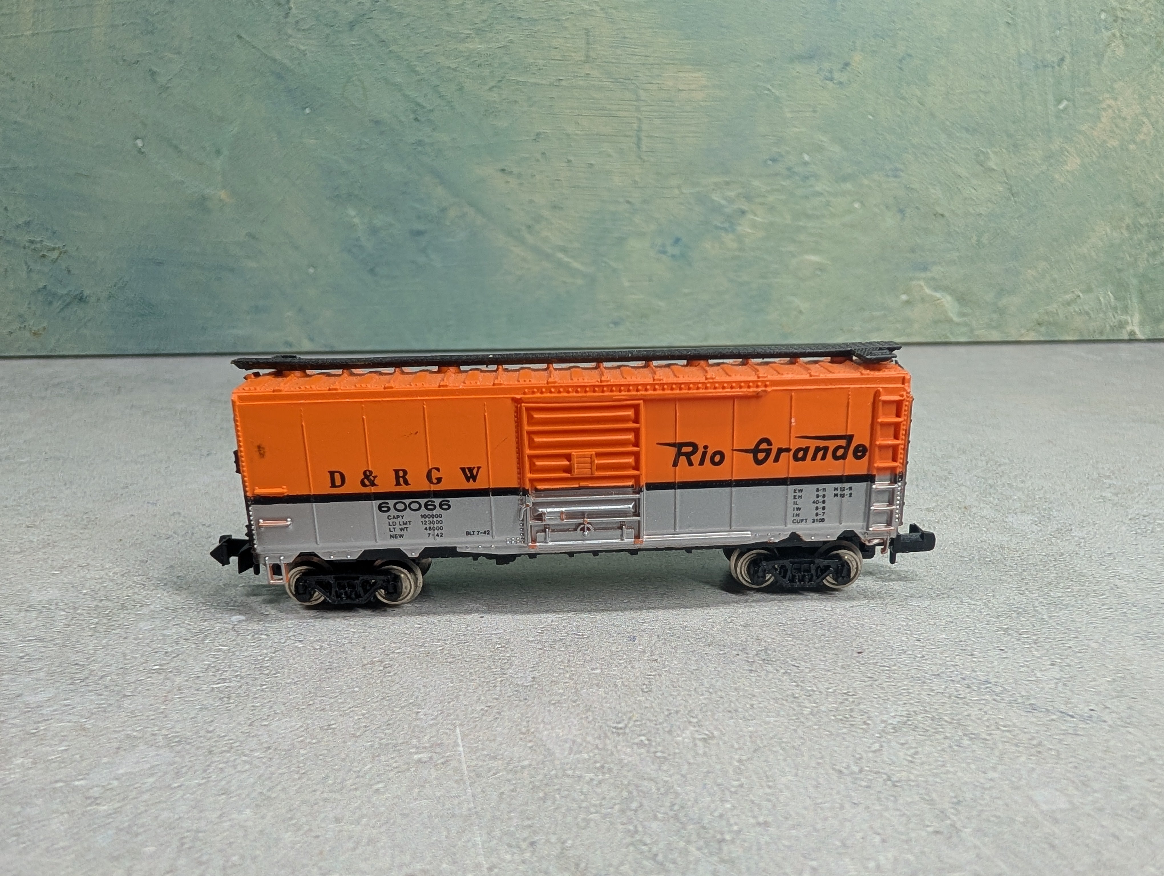 USED Bachmann N Scale Box Car Rio Grande D&RGW #60066 Brighter Paint