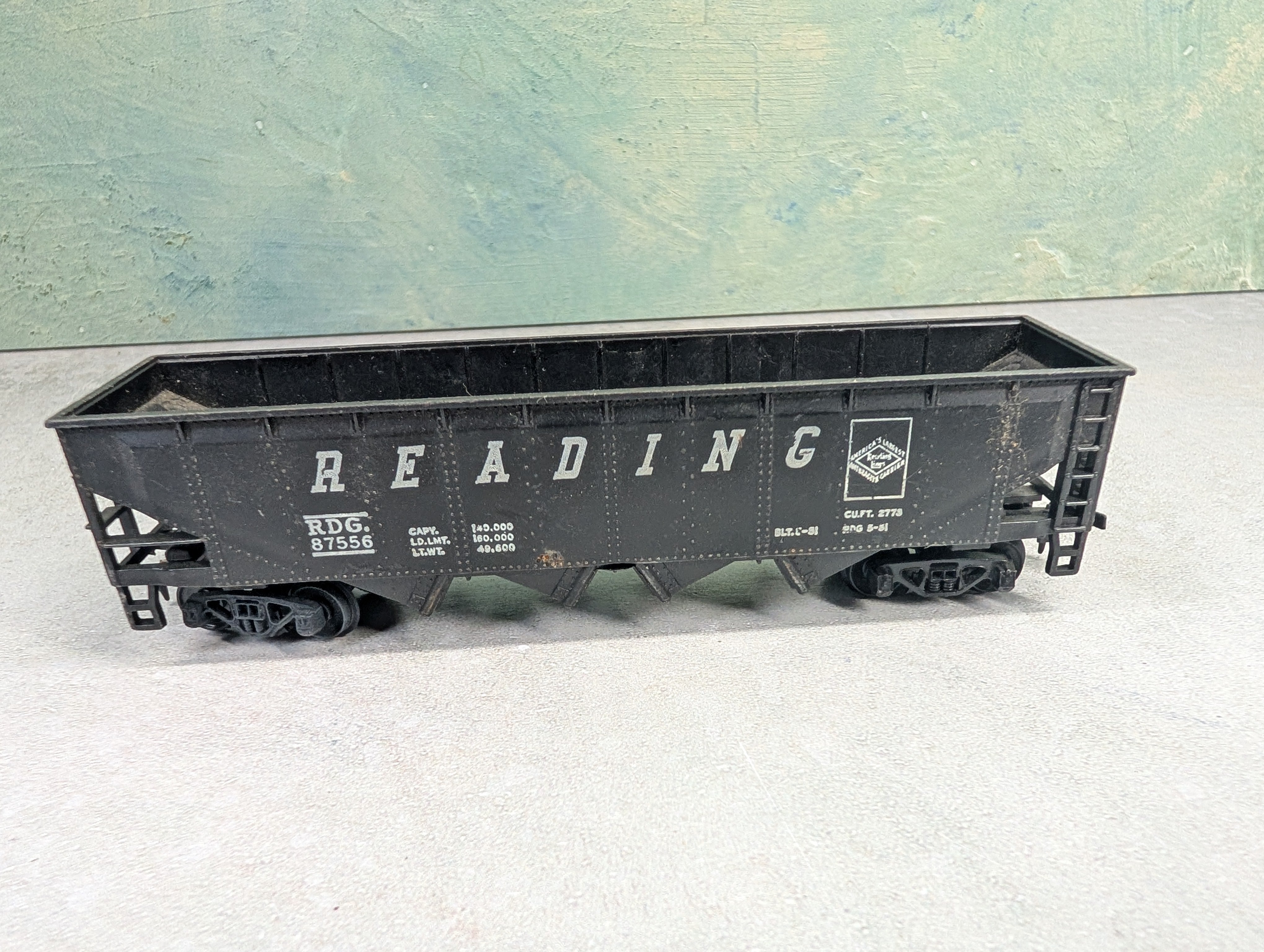 USED Tyco HO Scale Open Hopper Reading RDG #87556