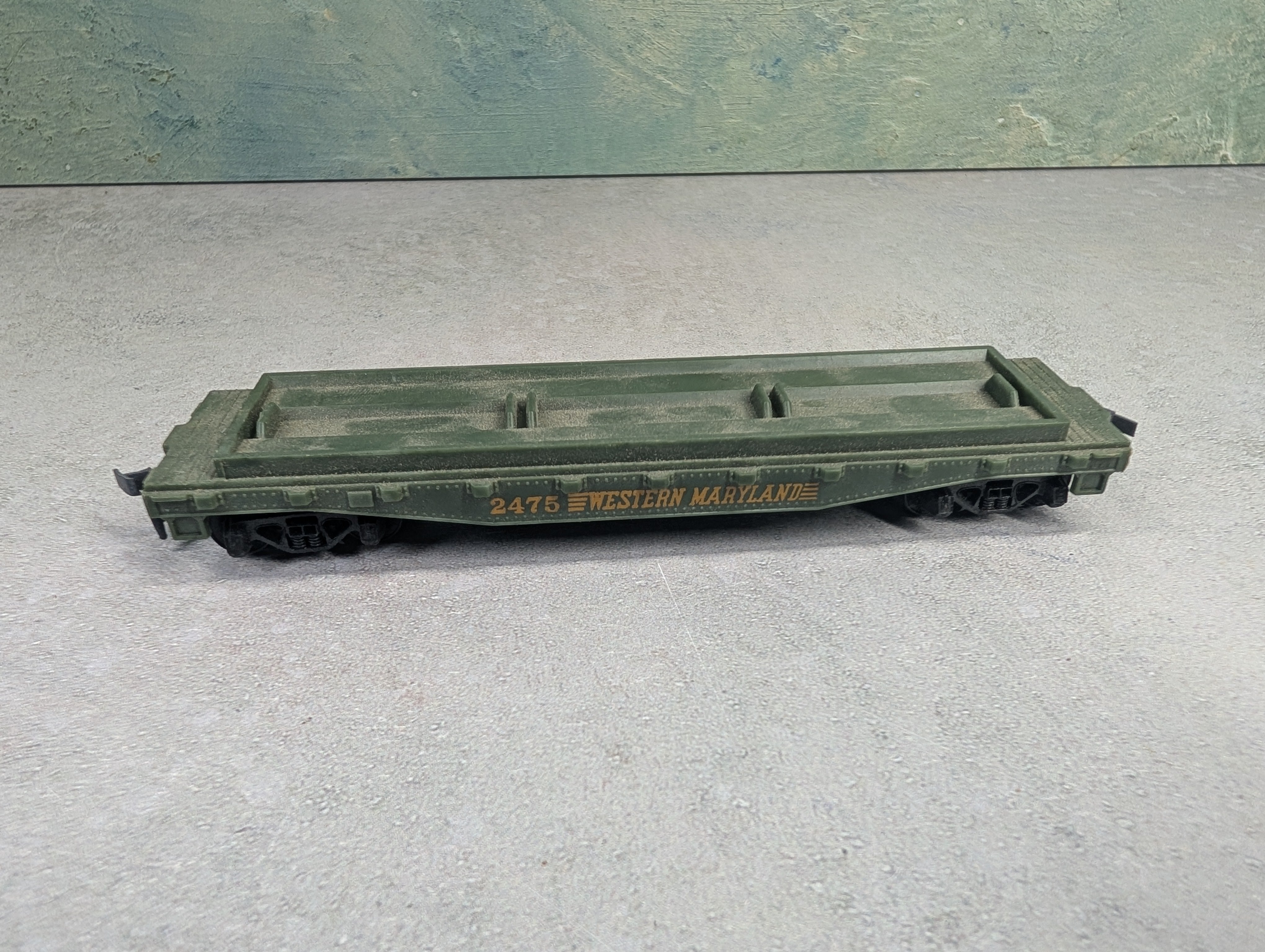 USED Tyco HO Scale 40' Flat Car Western Maryland 2475