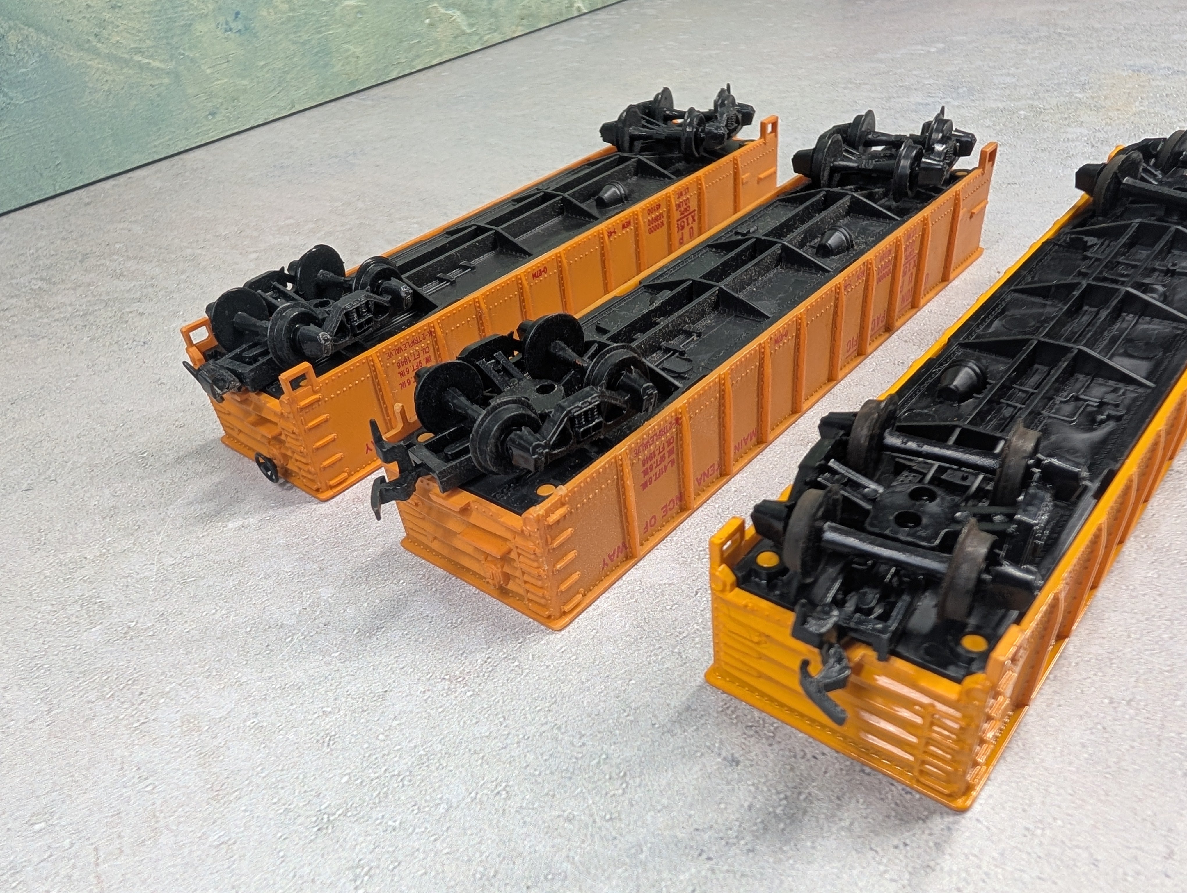 USED Tyco HO Scale Lot of 40' Gondolas Union Pacific UP #X159 MOW (3 pcs)