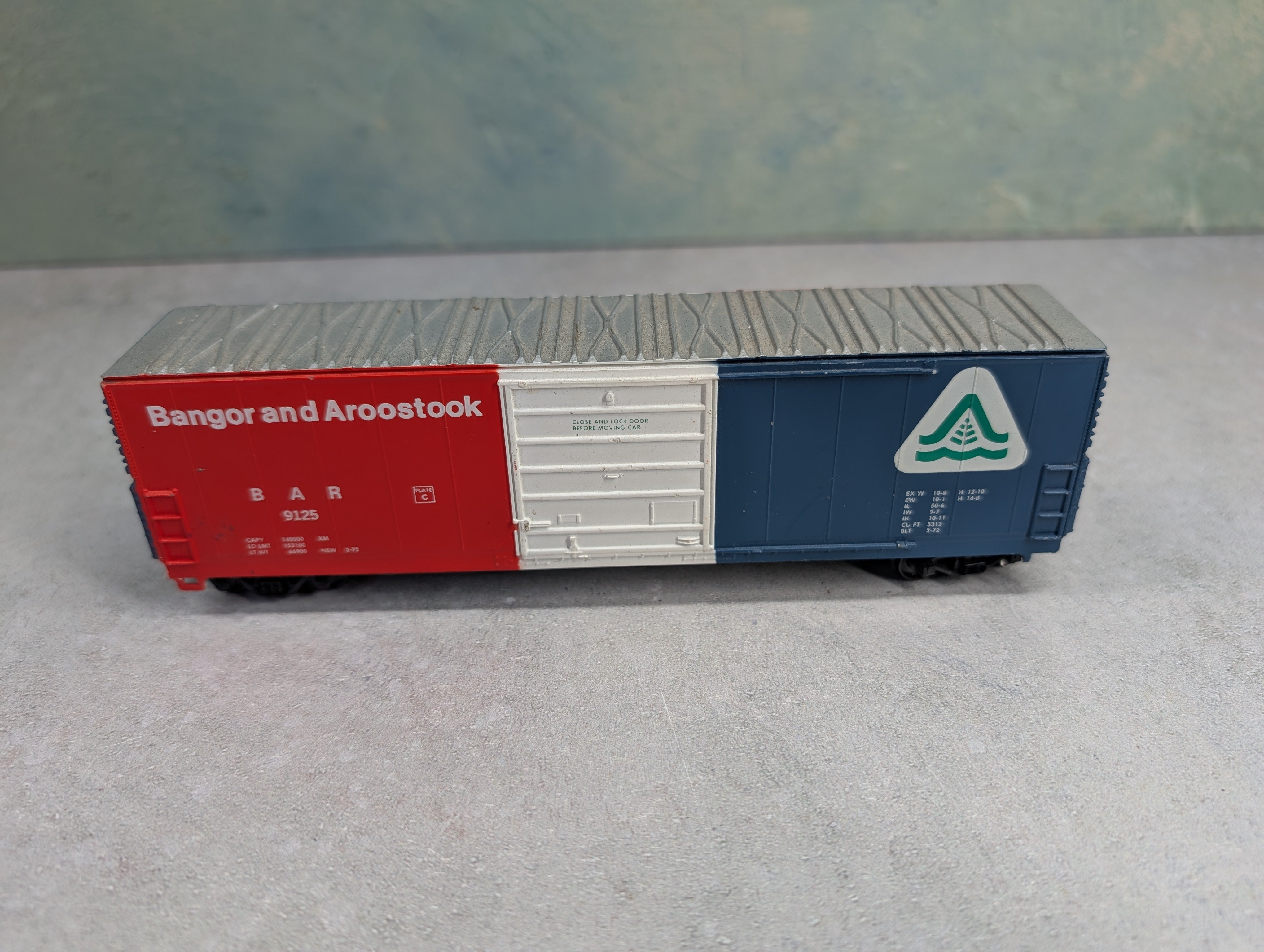 USED Life-Like HO Scale 50' Box Car Bangor and Aroostook BAR #9125