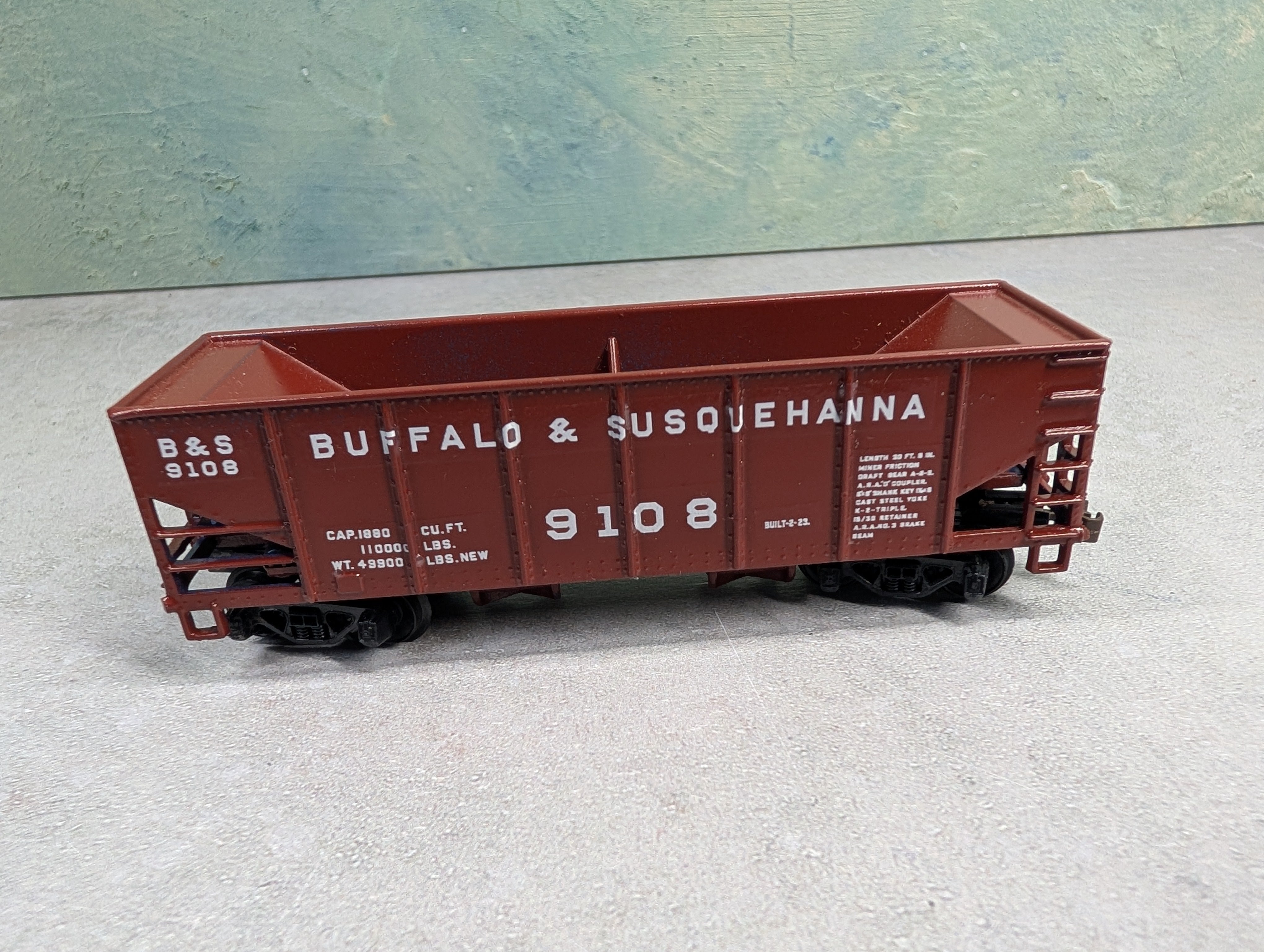USED HO Scale Operating Hopper Buffalo & Susquehanna B&S #9108 Custom
