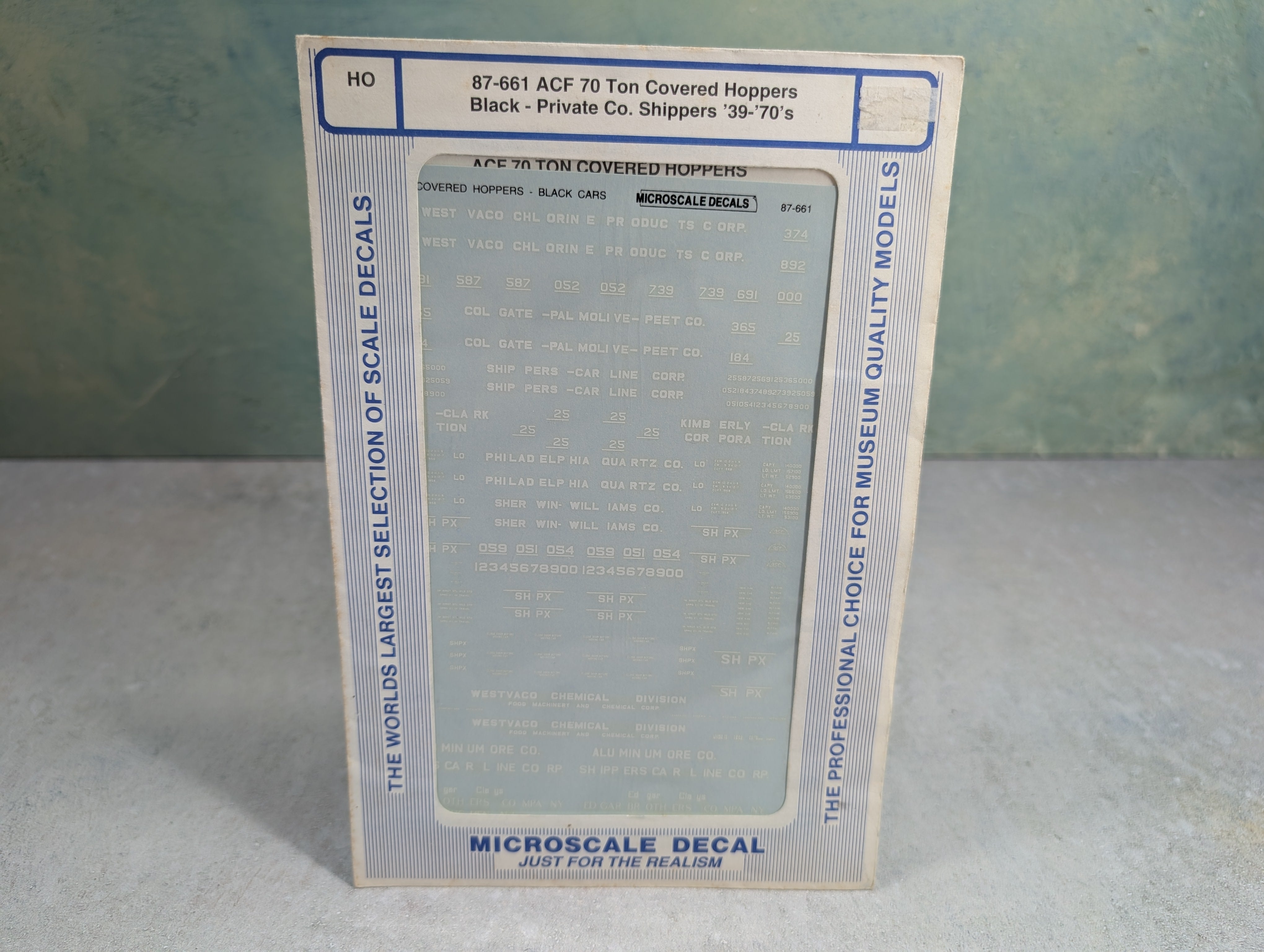 MICROSCALE 87-661 HO Scale Black ACF 70 Ton Covered Hoppers - Private Co Shippers 1939-1970's Decals
