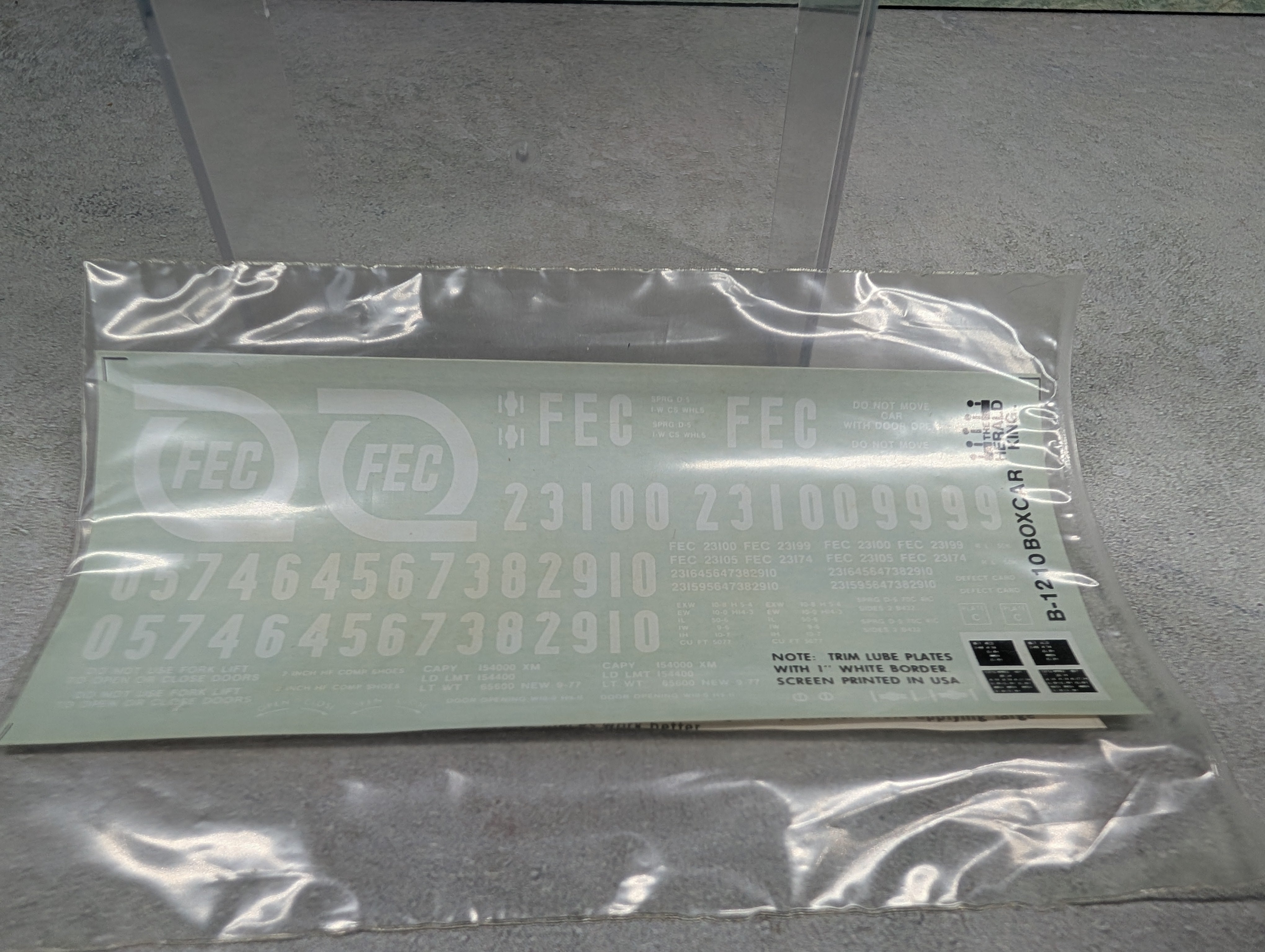 The Herald King B-1210 HO Scale Red 50' Box Car 9-77 Alum Roof Florida East Coast Decals