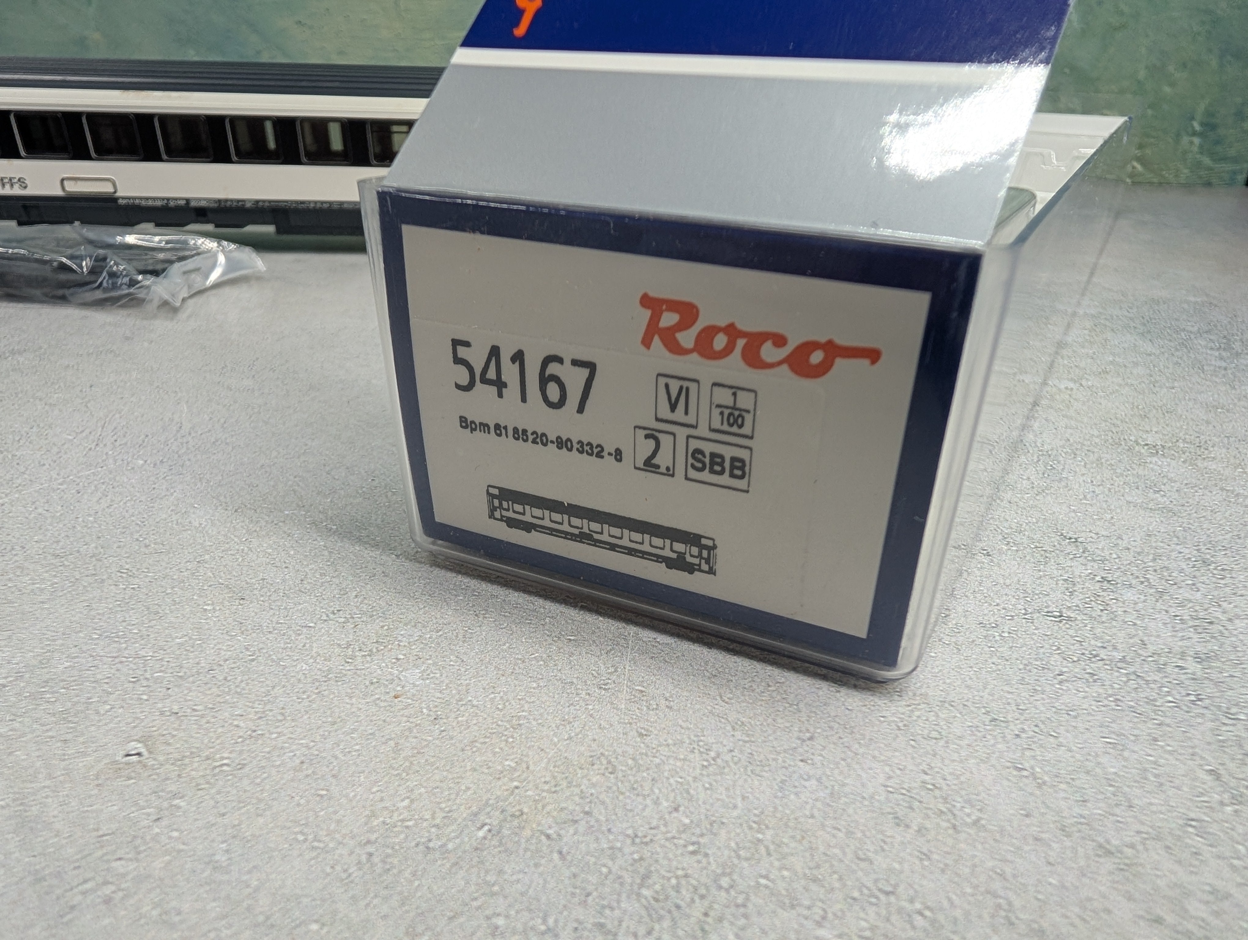 USED ROCO 54167 HO Scale 2nd Class Eurocity Compartment Coach Bpm Passenger Car Swiss Federal Railways