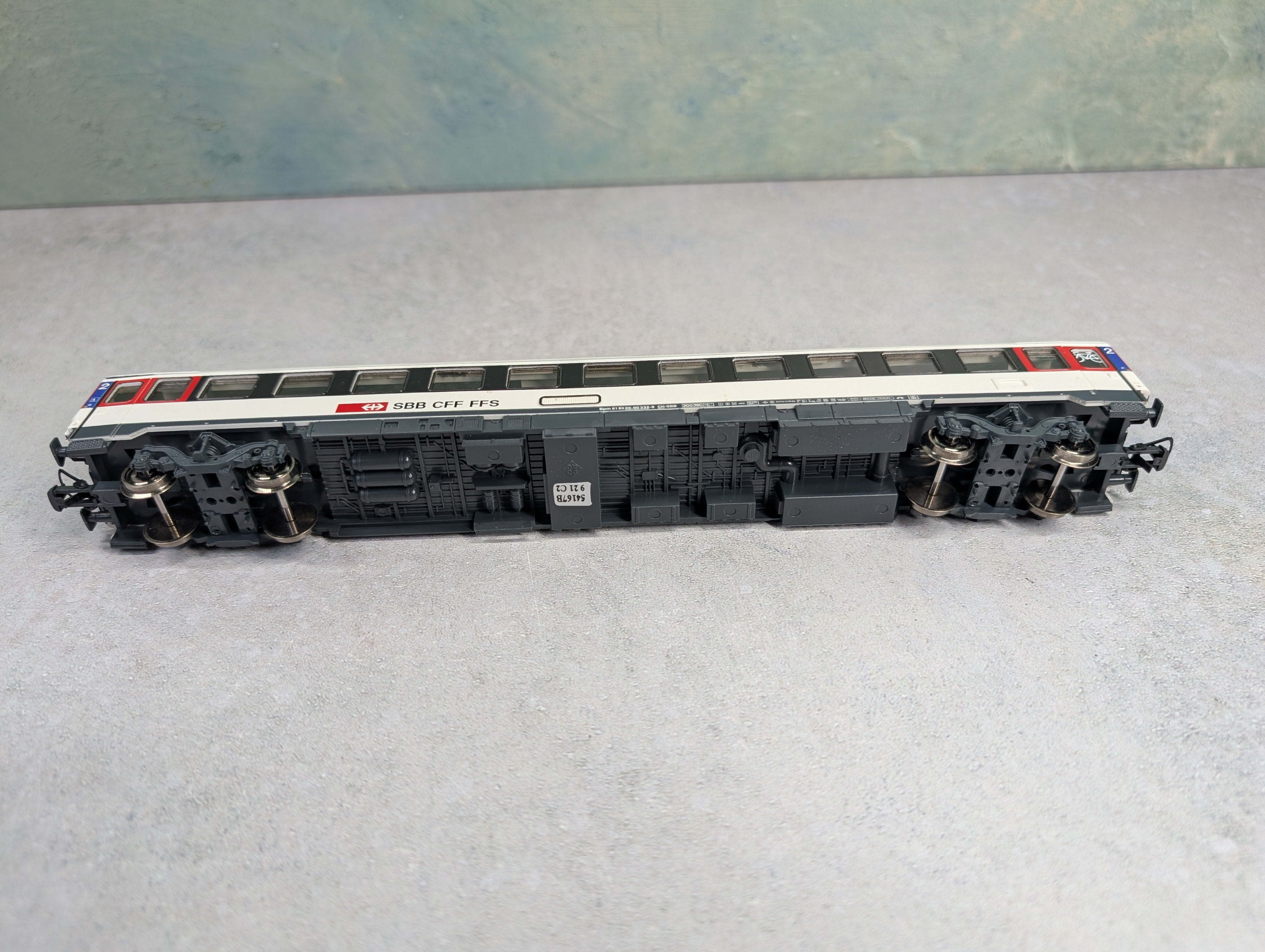 USED ROCO 54167 HO Scale 2nd Class Eurocity Compartment Coach Bpm Passenger Car Swiss Federal Railways