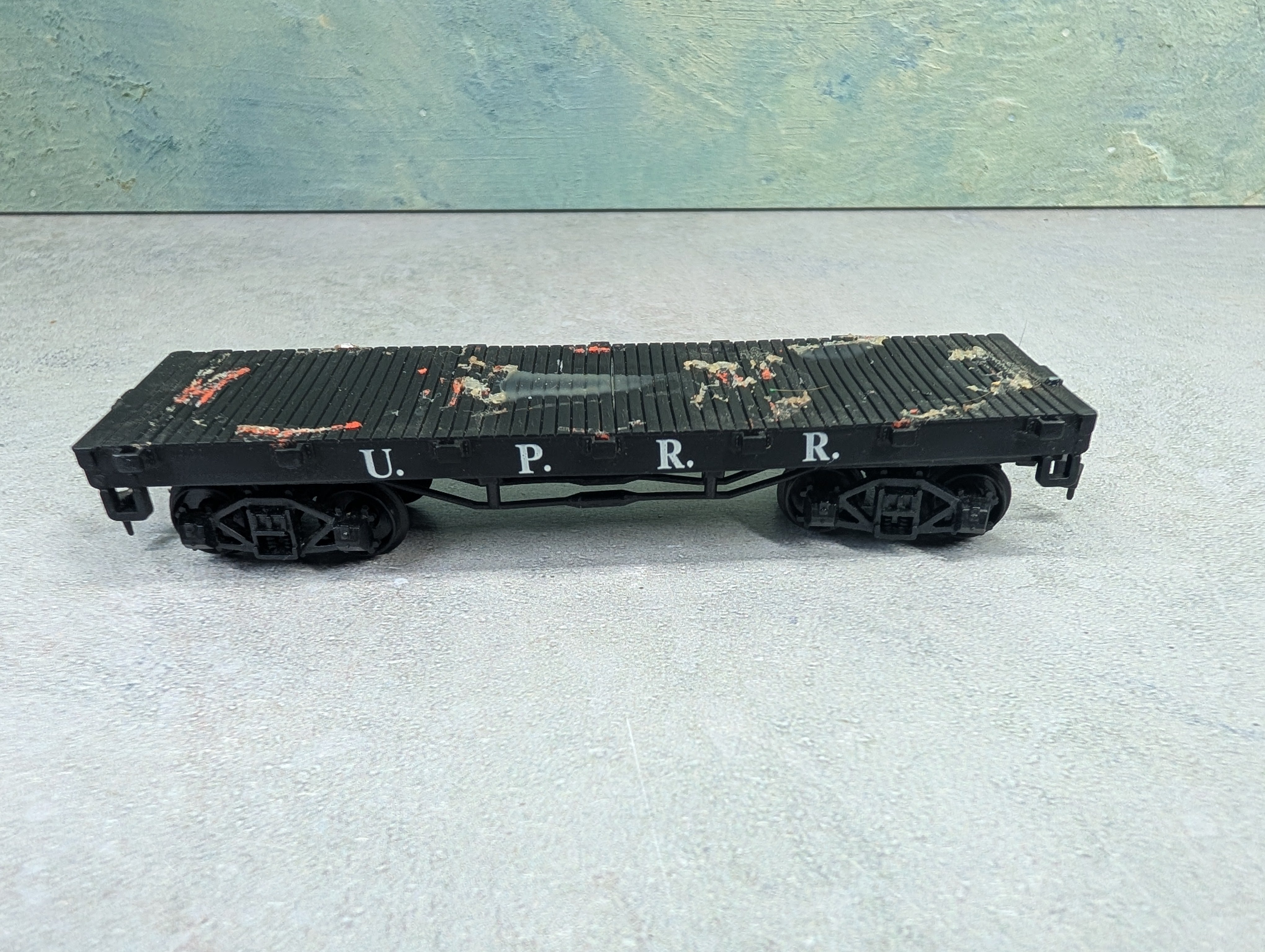 USED Bachmann HO Scale Old Time Flat Car Union Pacific UPRR Rough Wood Deck