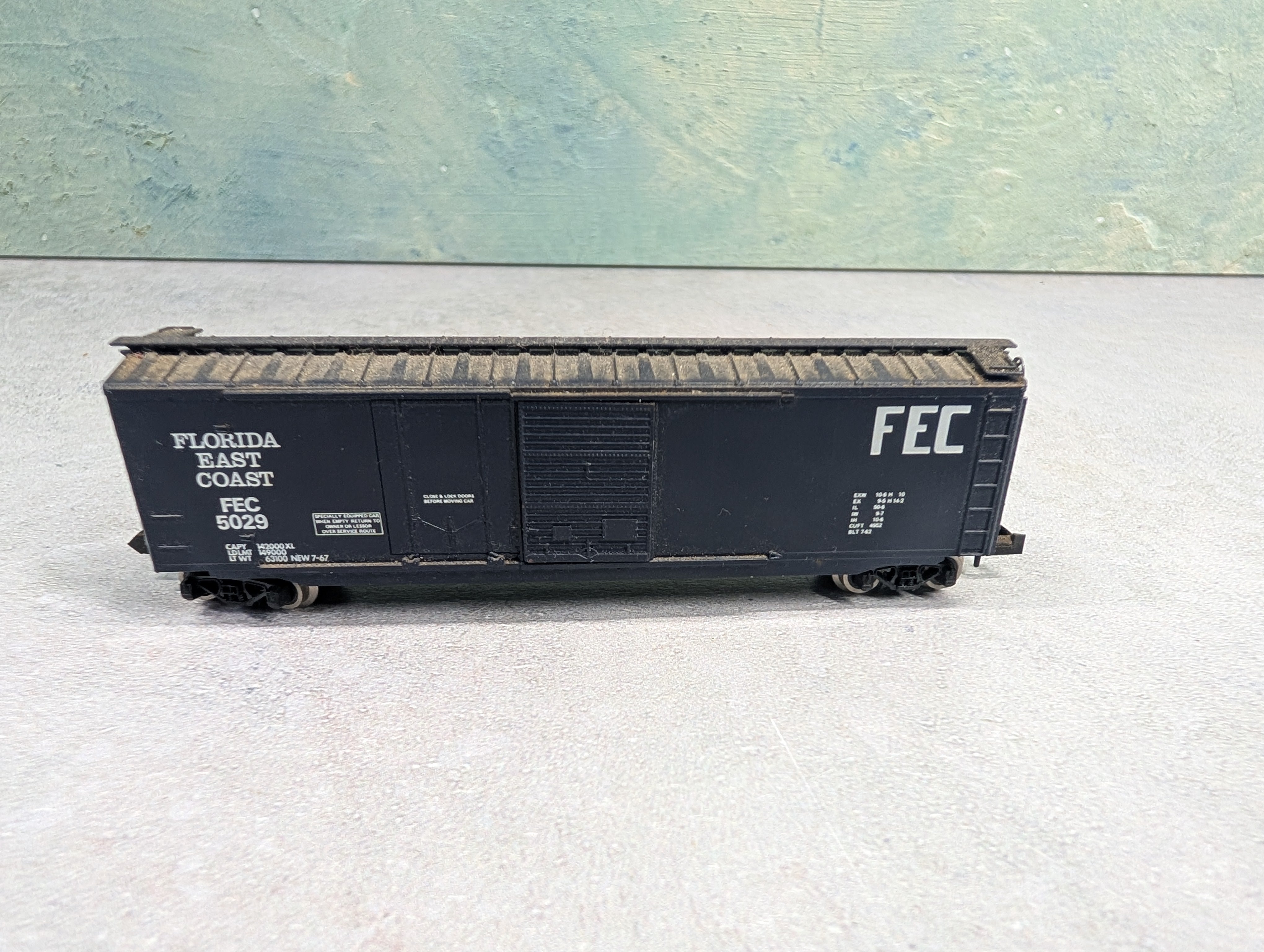 USED Atlas N Scale 50' Box Car Florida East Coast FEC #5029