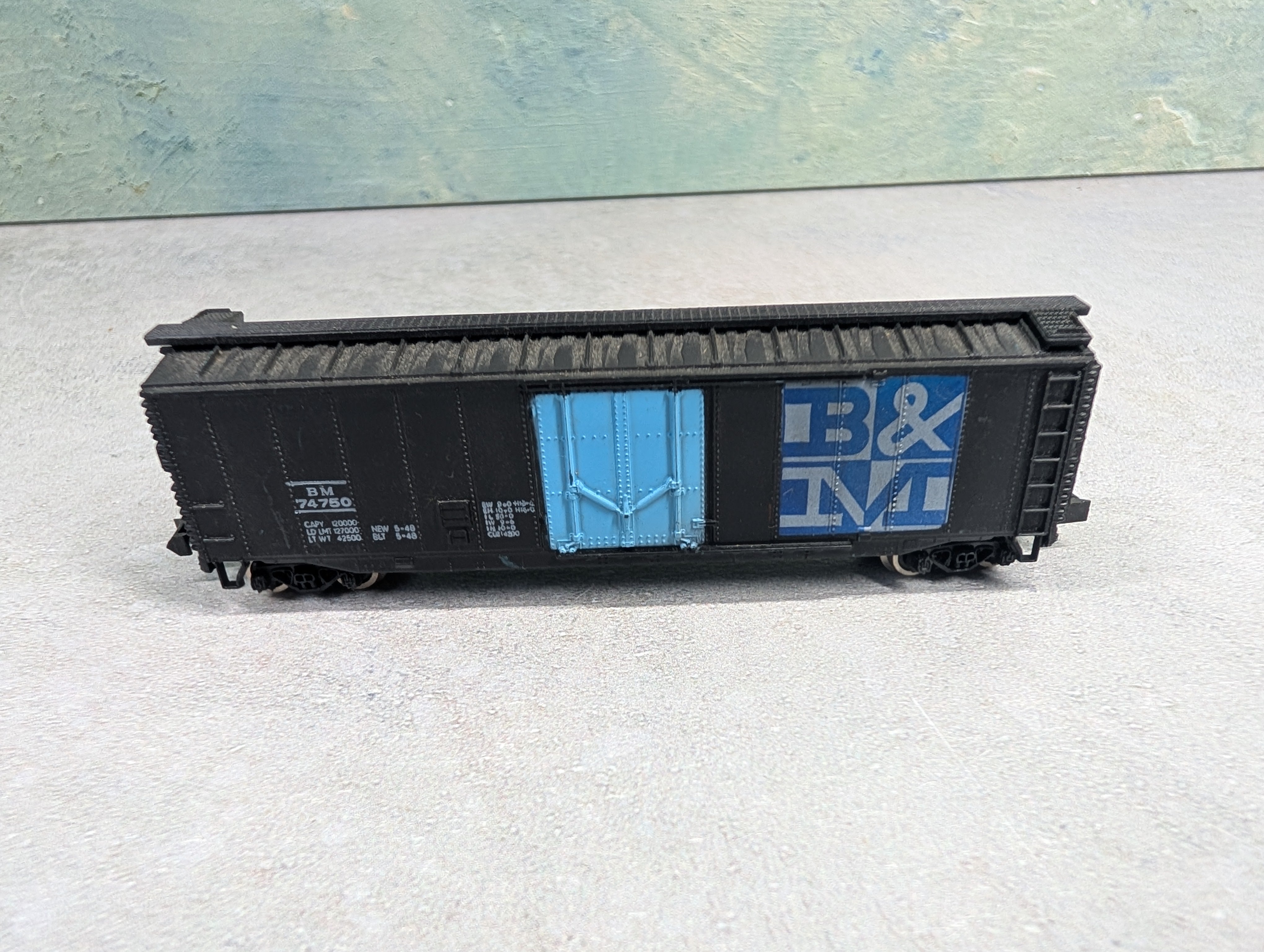 USED Bachmann N Scale 50' Box Car Boston and Maine BM #74750
