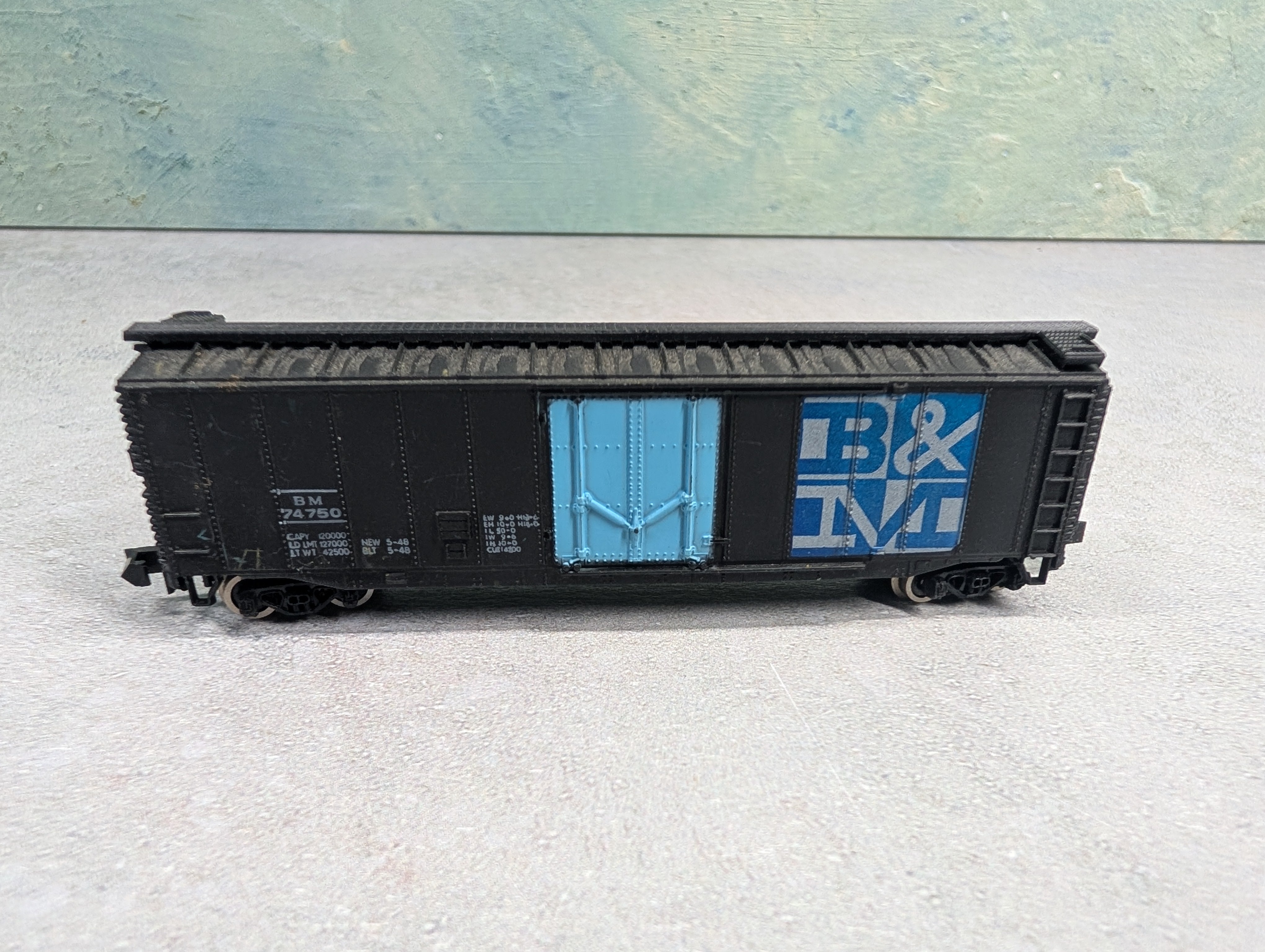 USED Bachmann N Scale 50' Box Car Boston and Maine BM #74750