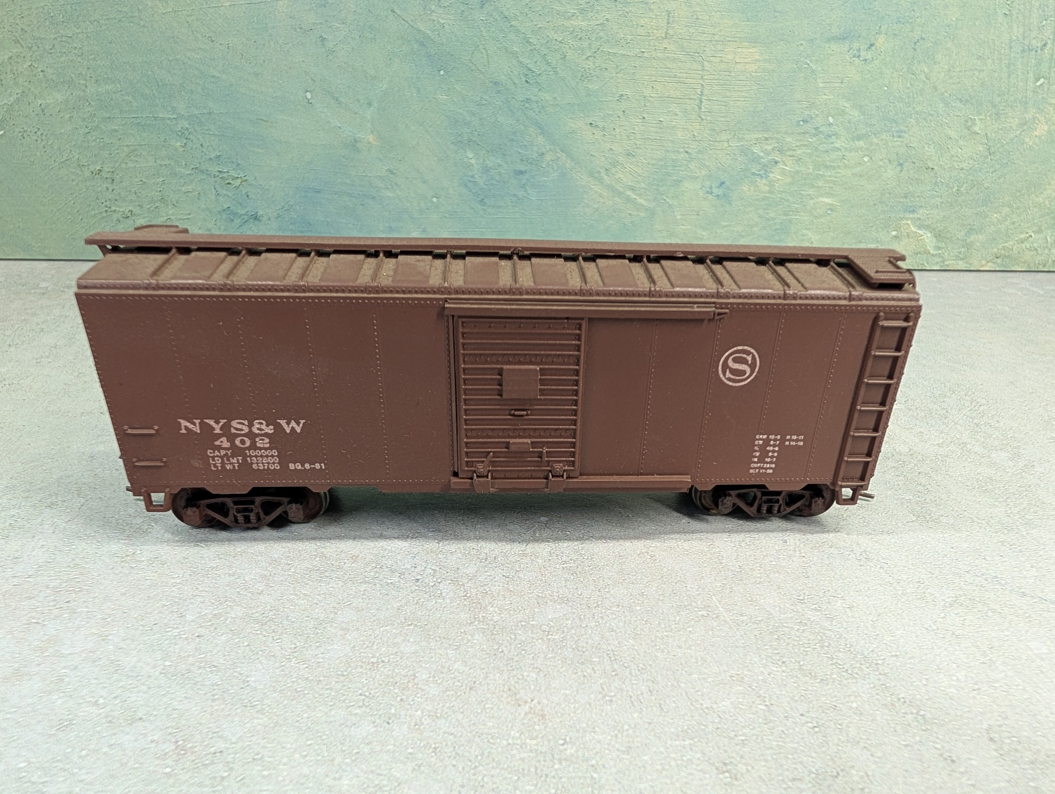 USED Athearn HO Scale 40' Box Car New York, Susquehanna and Western NYS&W #402 Weathered