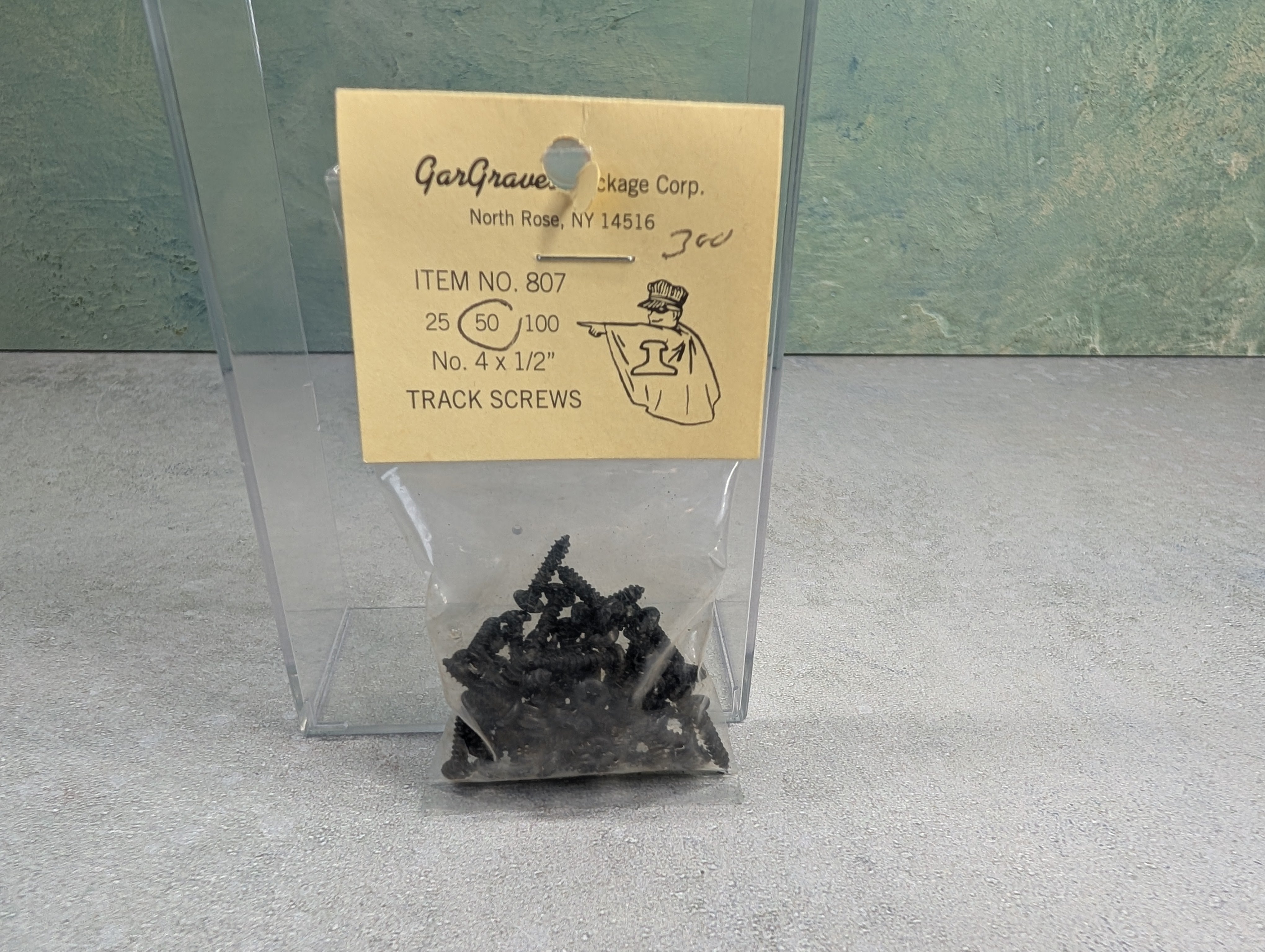 Gargraves 807 O 4 x 12" Black Phillips Head Track Screws (50 pcs)