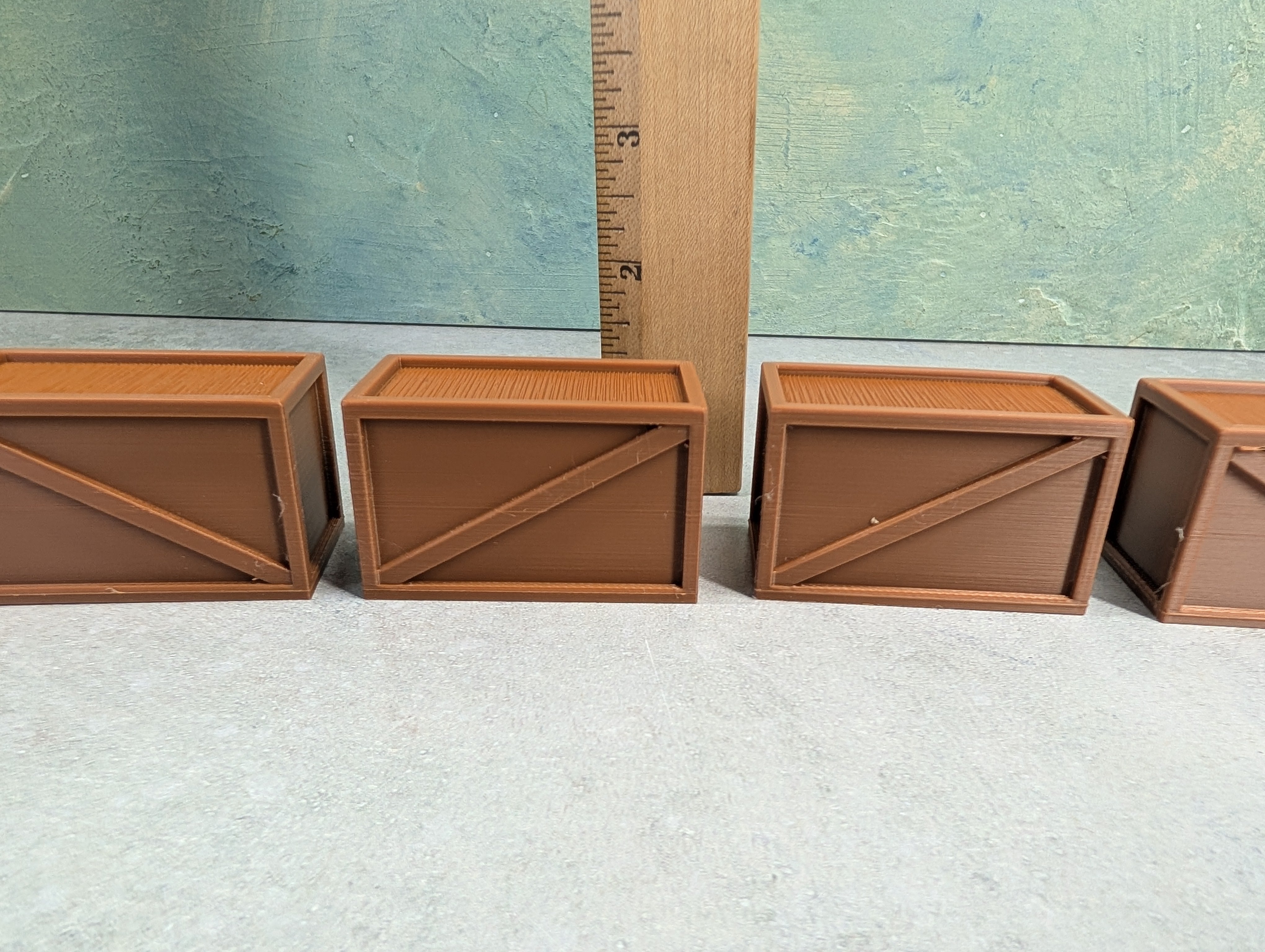 USED HO Scale Large 3D Printed Crates (4 pcs)