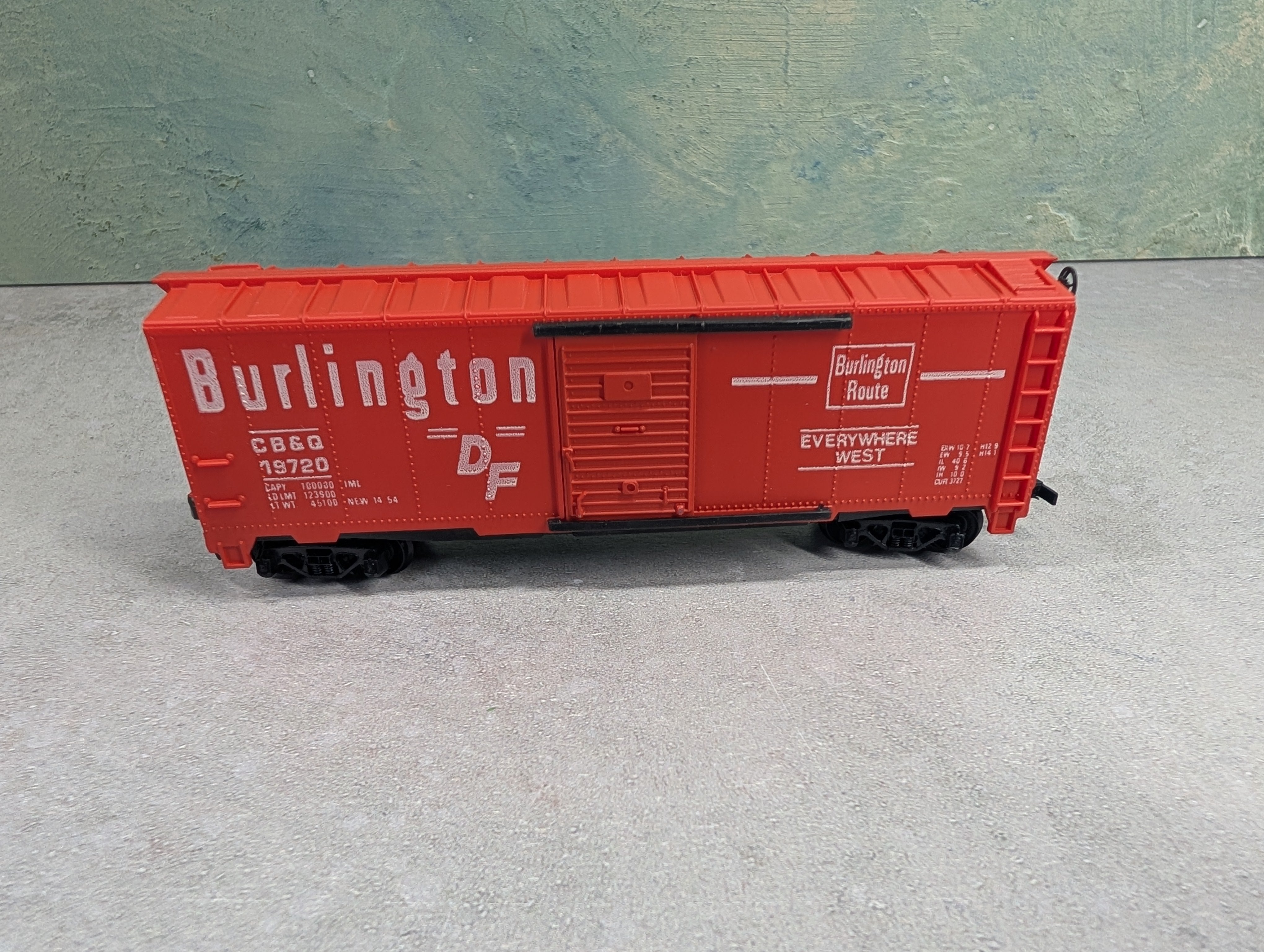 USED Tyco HO Scale 40' Box Car Burlington CB&Q #19720