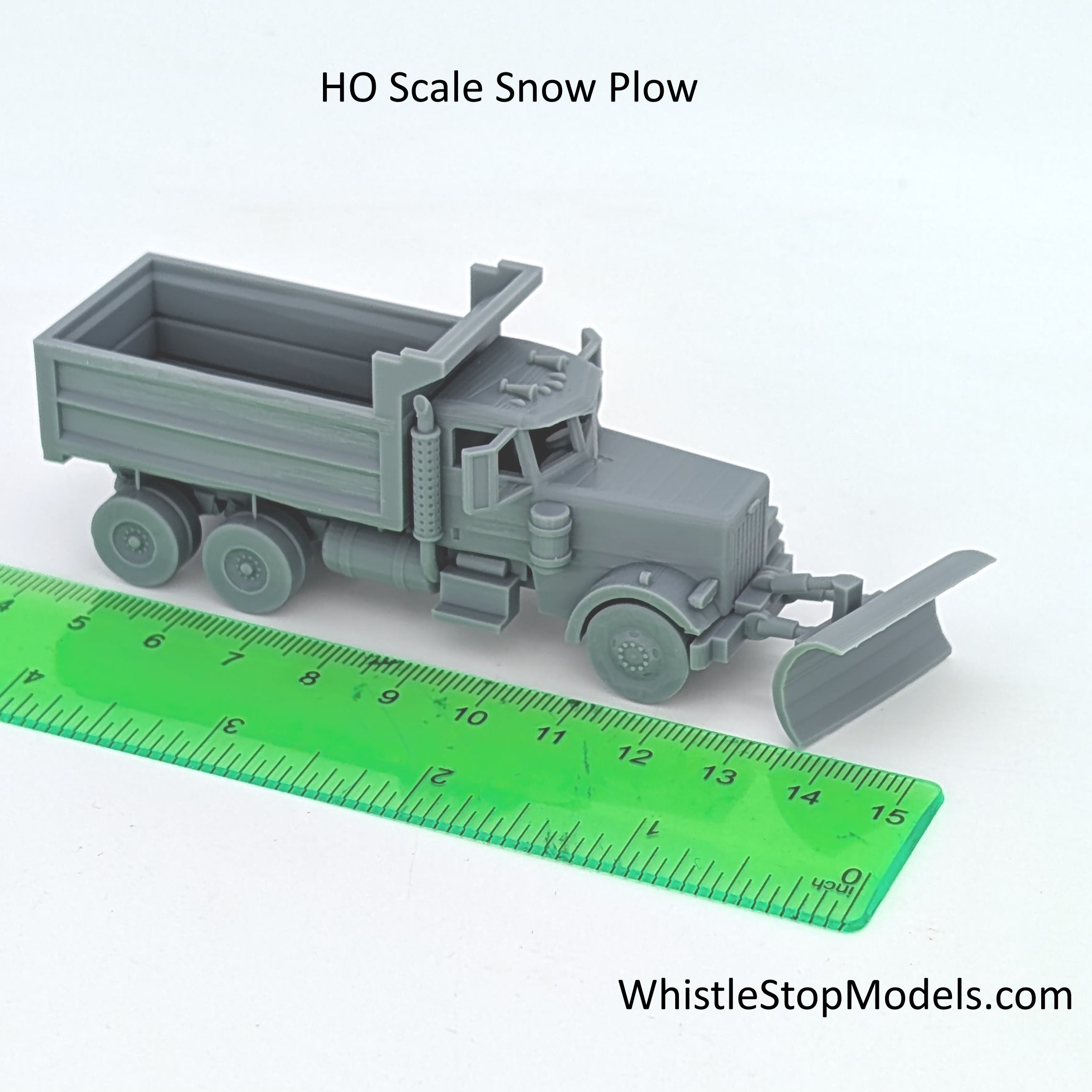 Whistle Stop Models HO3018 HO Scale Snow Plow Truck, Resin 3D Printed, Highly Detailed