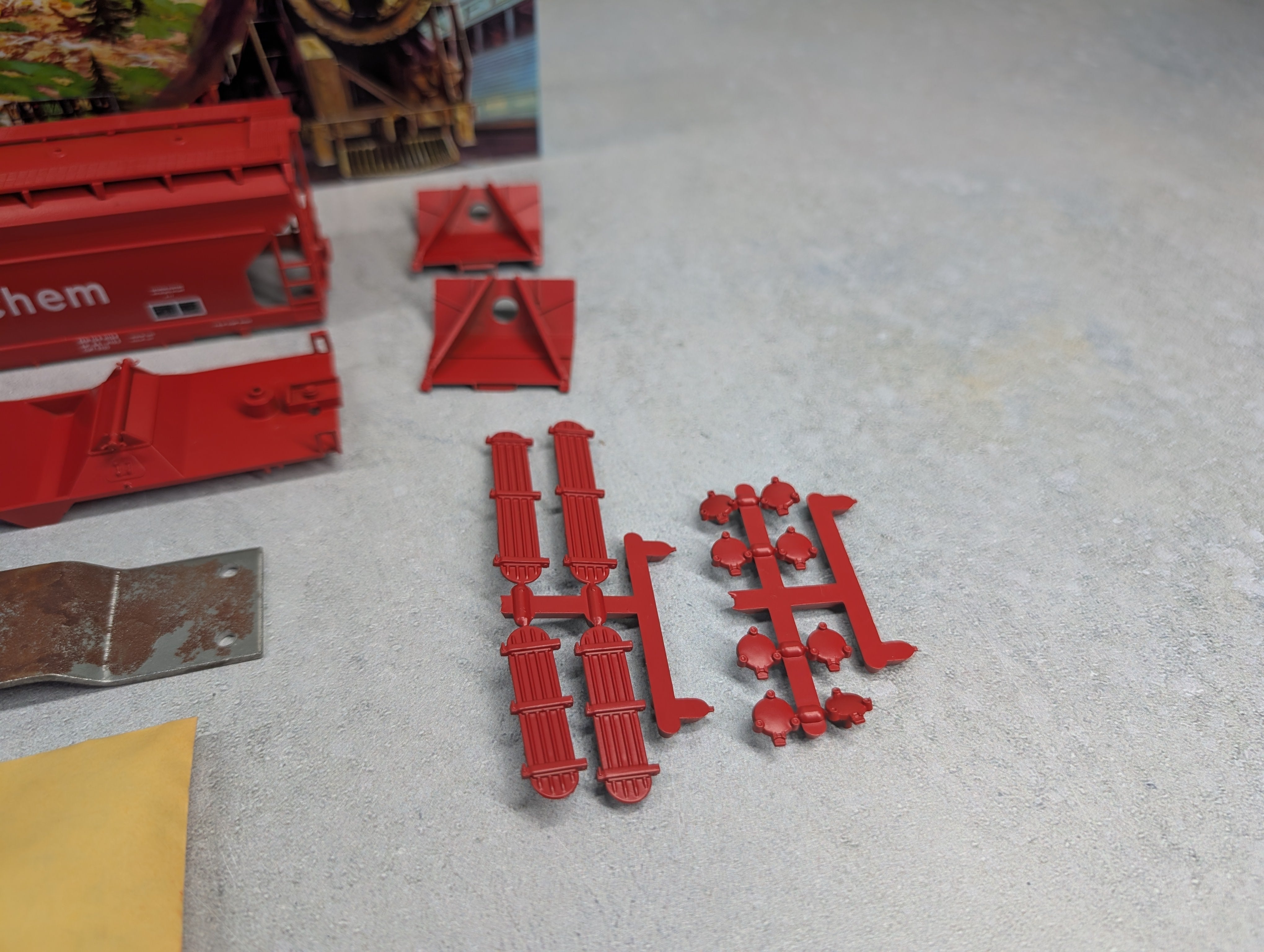 USED Athearn #318-1 HO Scale 55' ACF Center-Flow Hopper Norchem NPCX #6120 Bev-Bel KIT