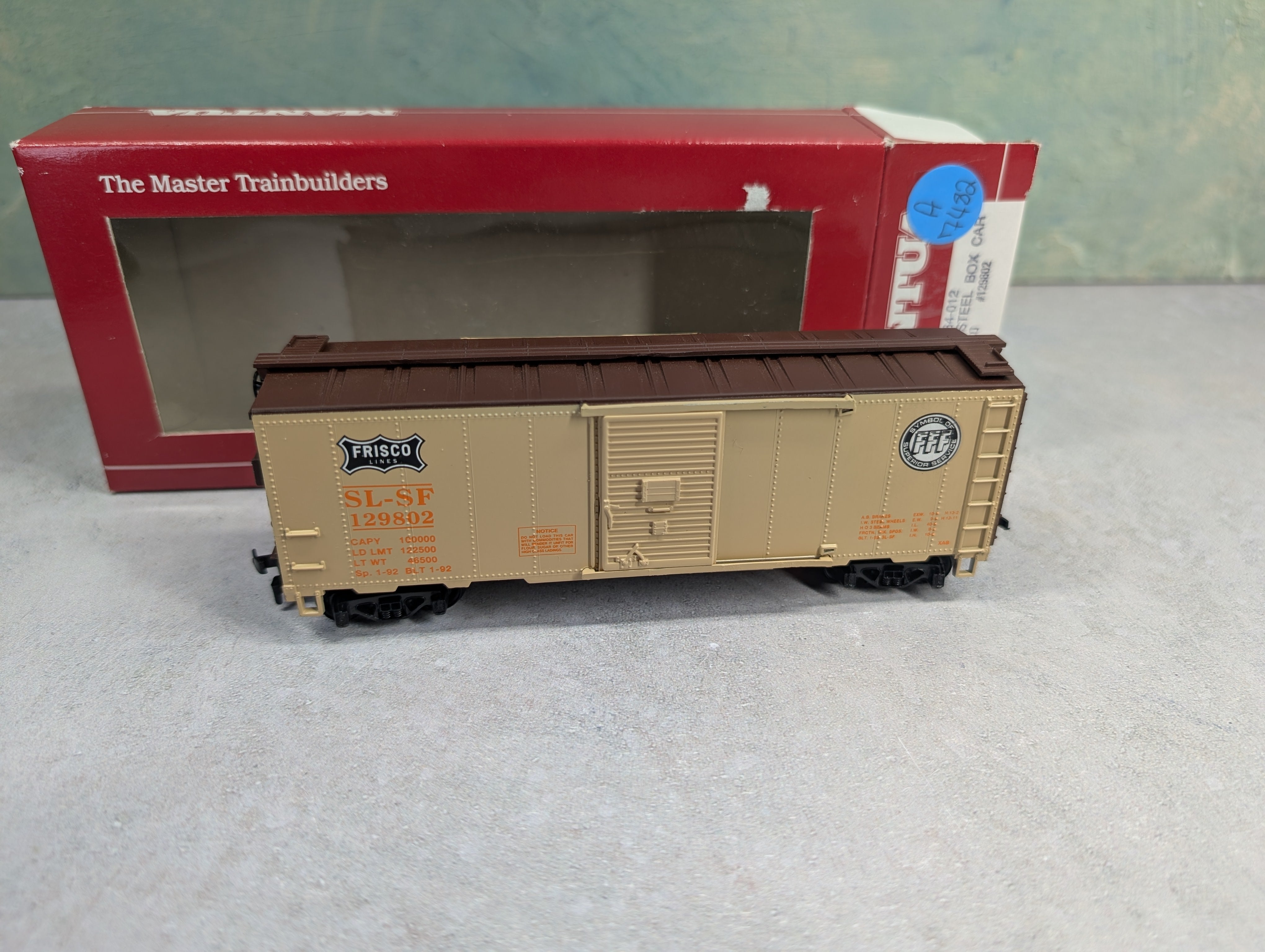 USED Mantua 734-012 HO Scale Heavy 40' Steel Box Car Frisco SL-SF #129802