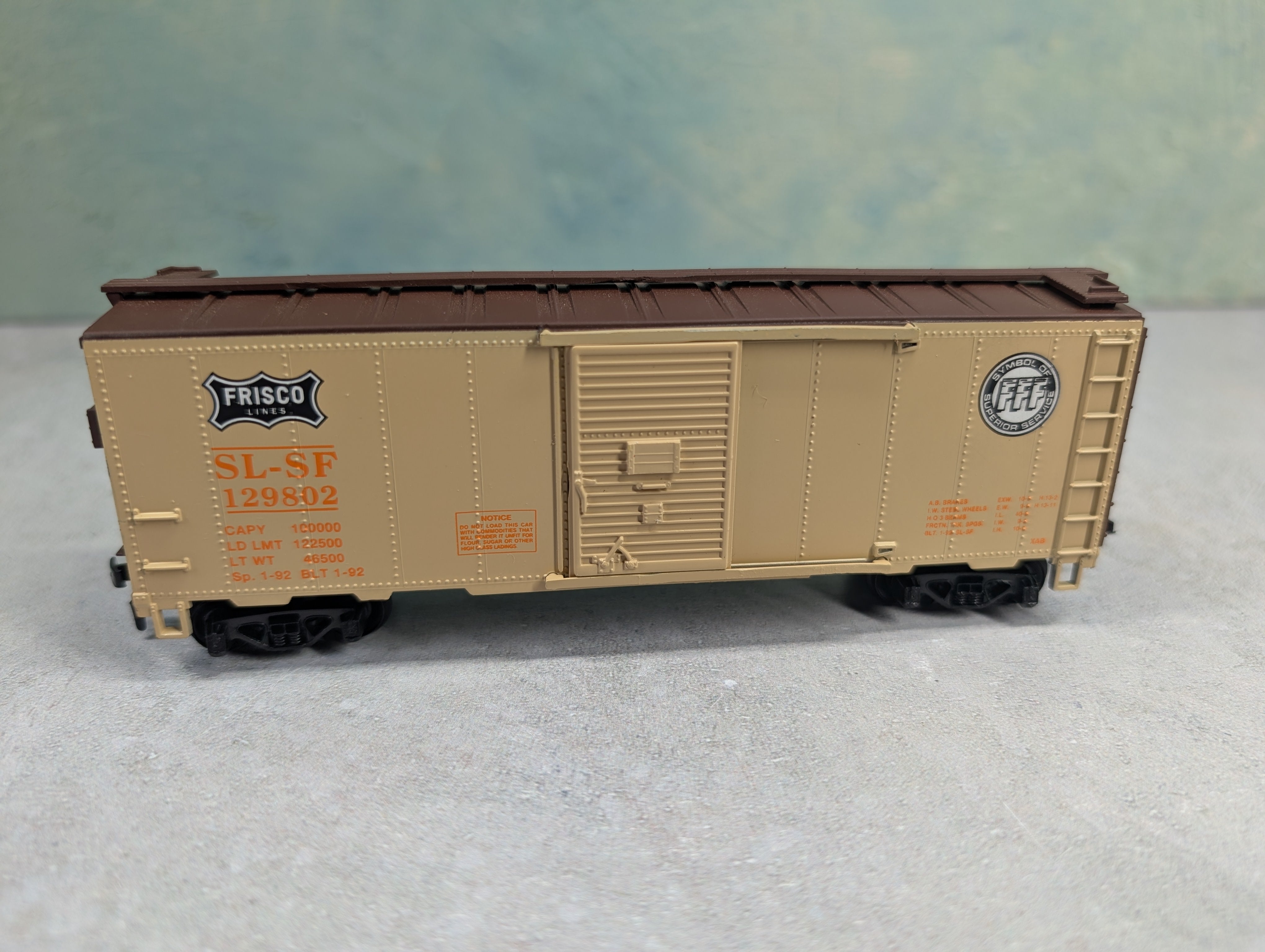 USED Mantua 734-012 HO Scale Heavy 40' Steel Box Car Frisco SL-SF #129802
