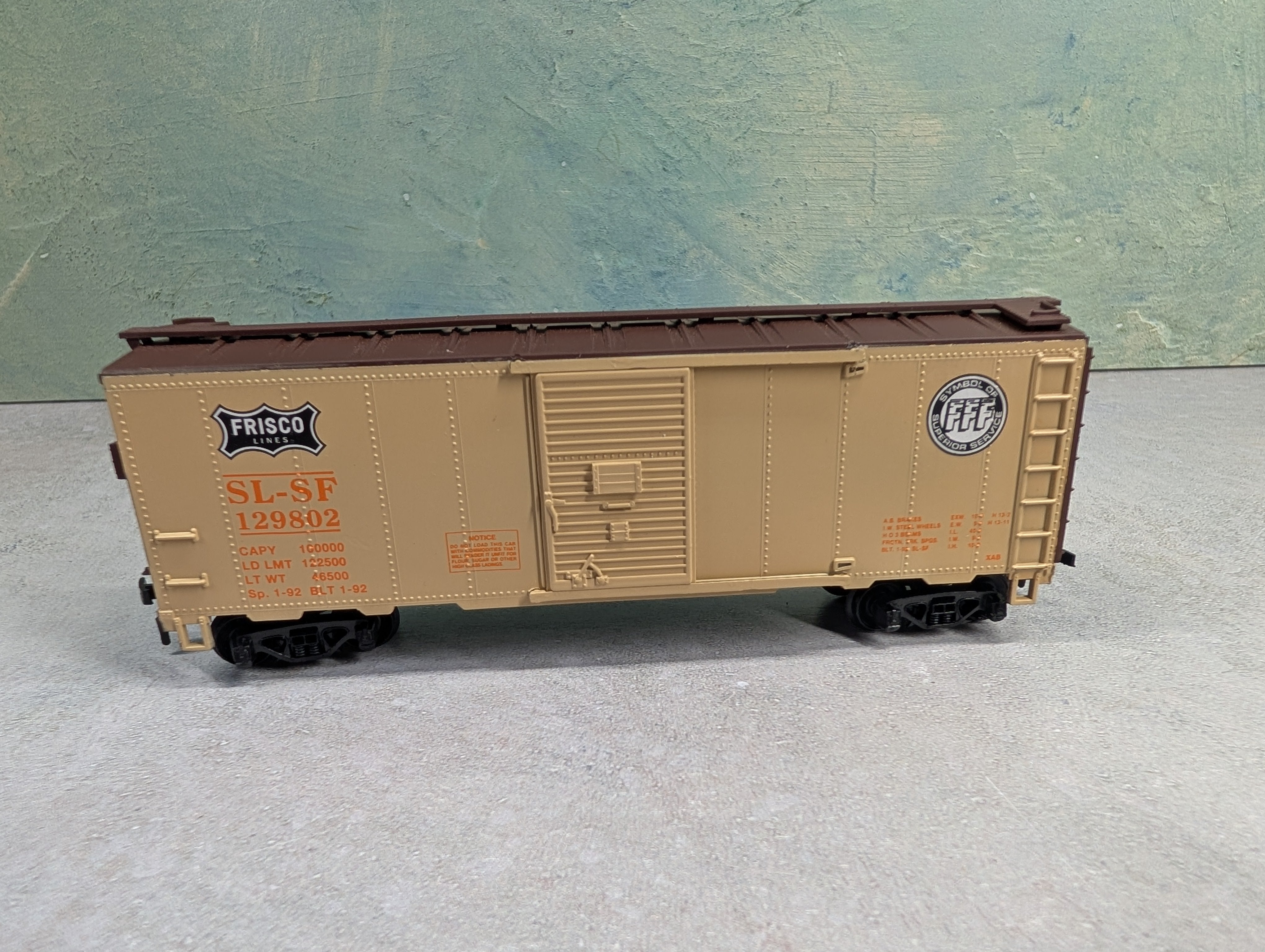 USED Mantua 734-012 HO Scale Heavy 40' Steel Box Car Frisco SL-SF #129802