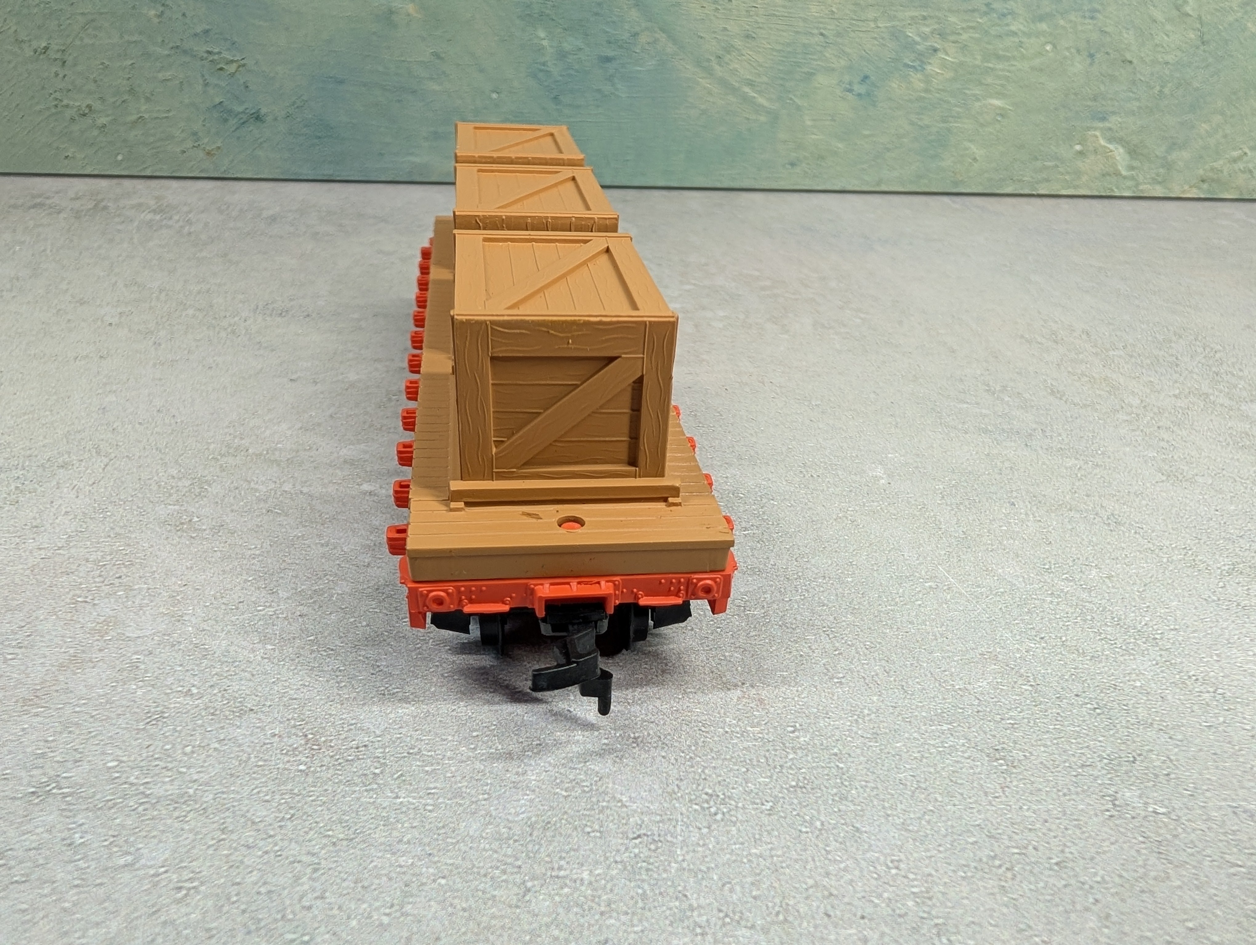 USED Mantua 727-065 HO Scale Heavy Flat Car w/ Crates Illinois Central Gulf ICG #60620