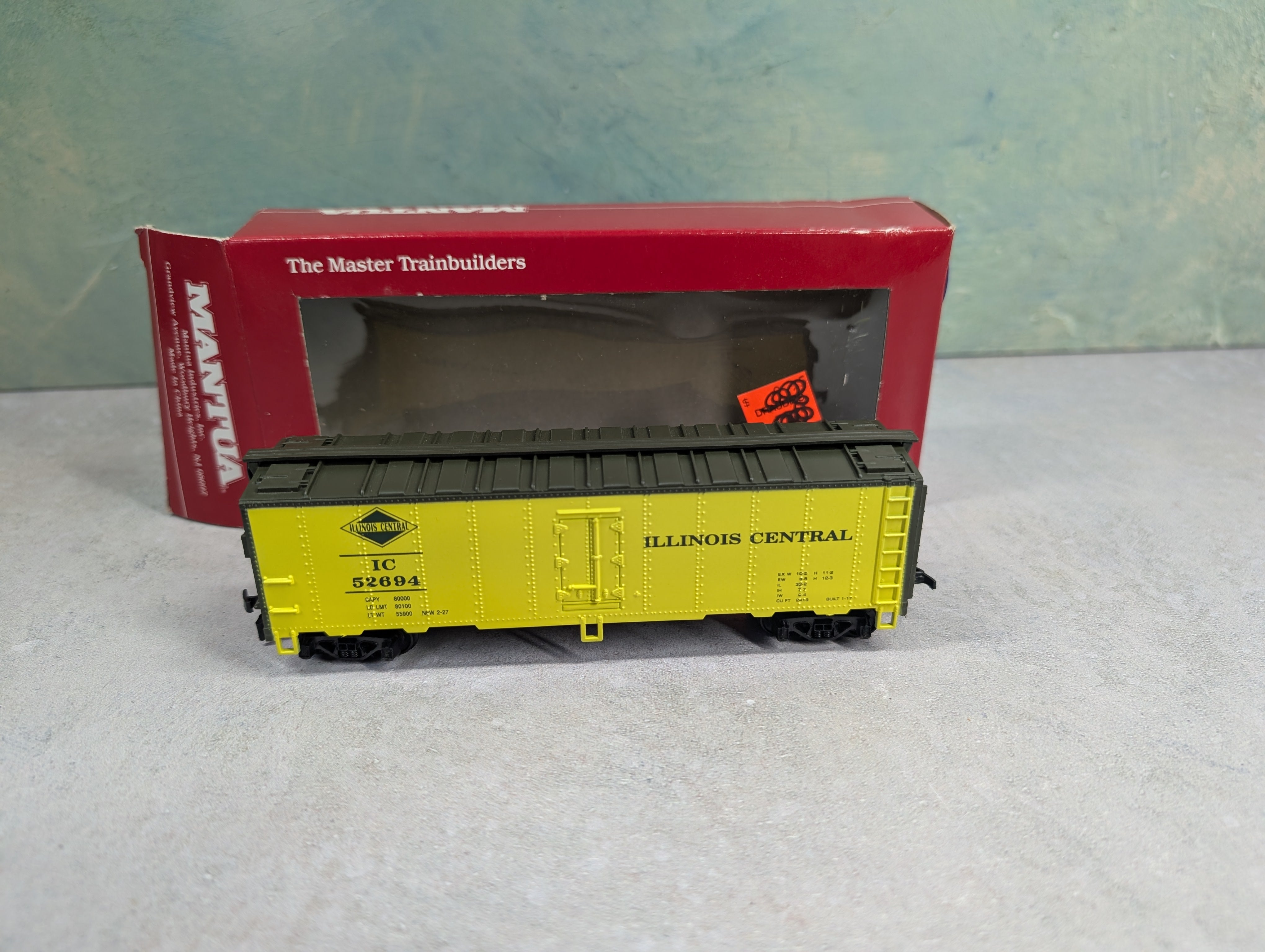 USED Mantua 733-510 HO Scale Heavy 40' Steel Box Car Illinois Central IC #52694