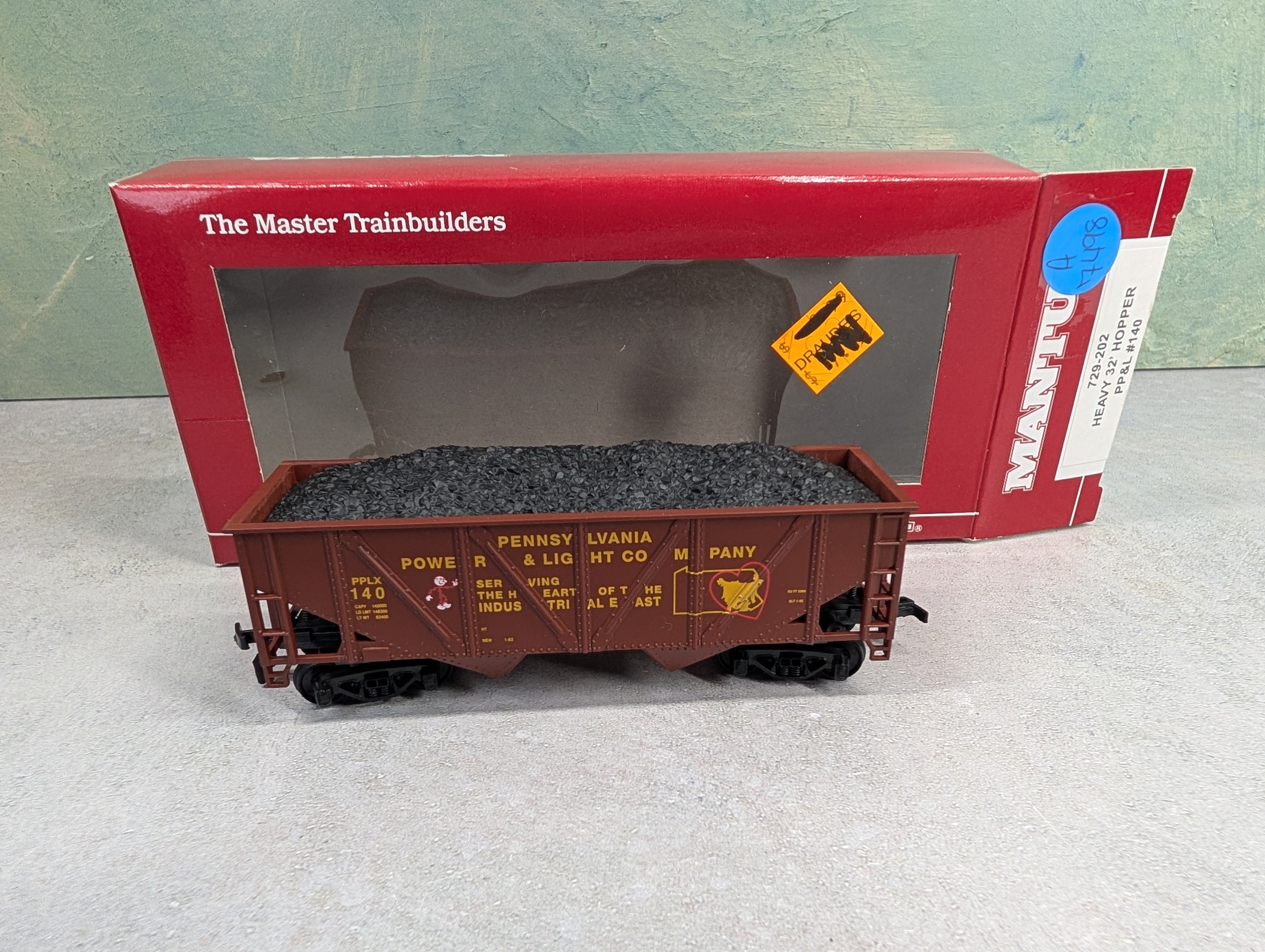 USED Mantua 729-202 HO Scale Heavy 32' Hopper PPL PPLX #140