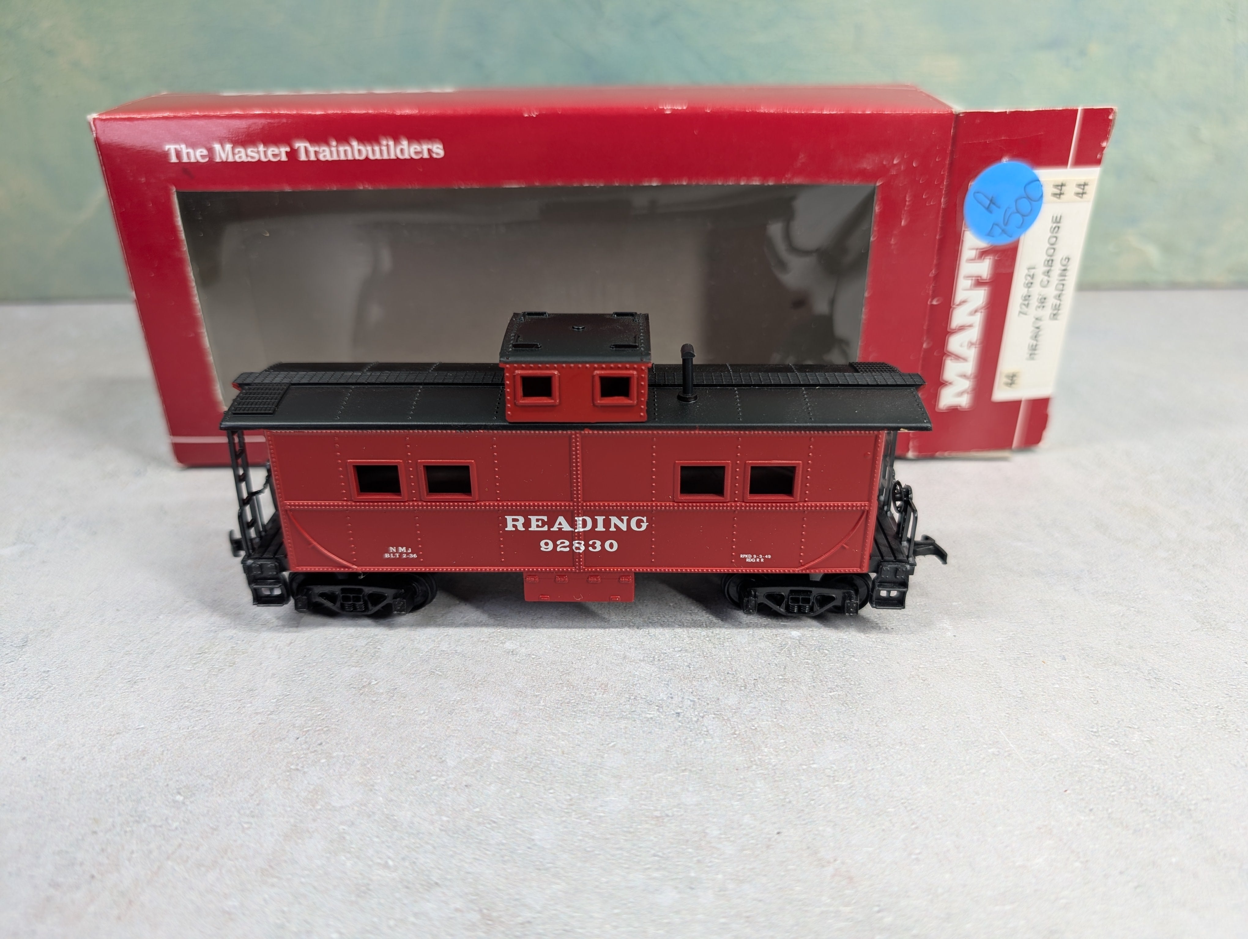 USED Mantua 726-621 HO Scale Heavy 36' Caboose Reading #92830