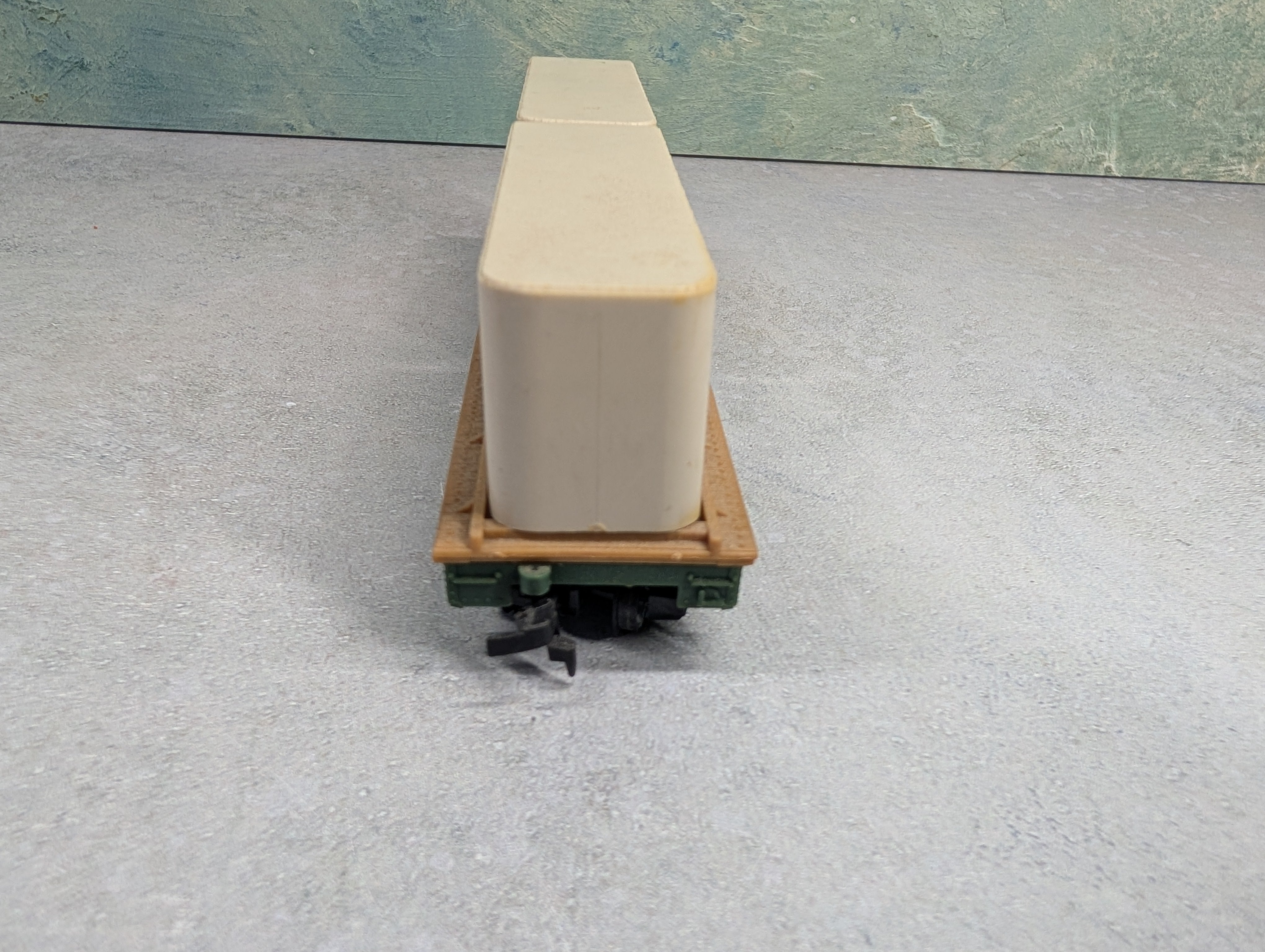 USED Mantua HO Scale 50' Flat Car w/ Trailers Santa Fe ATSF #90806