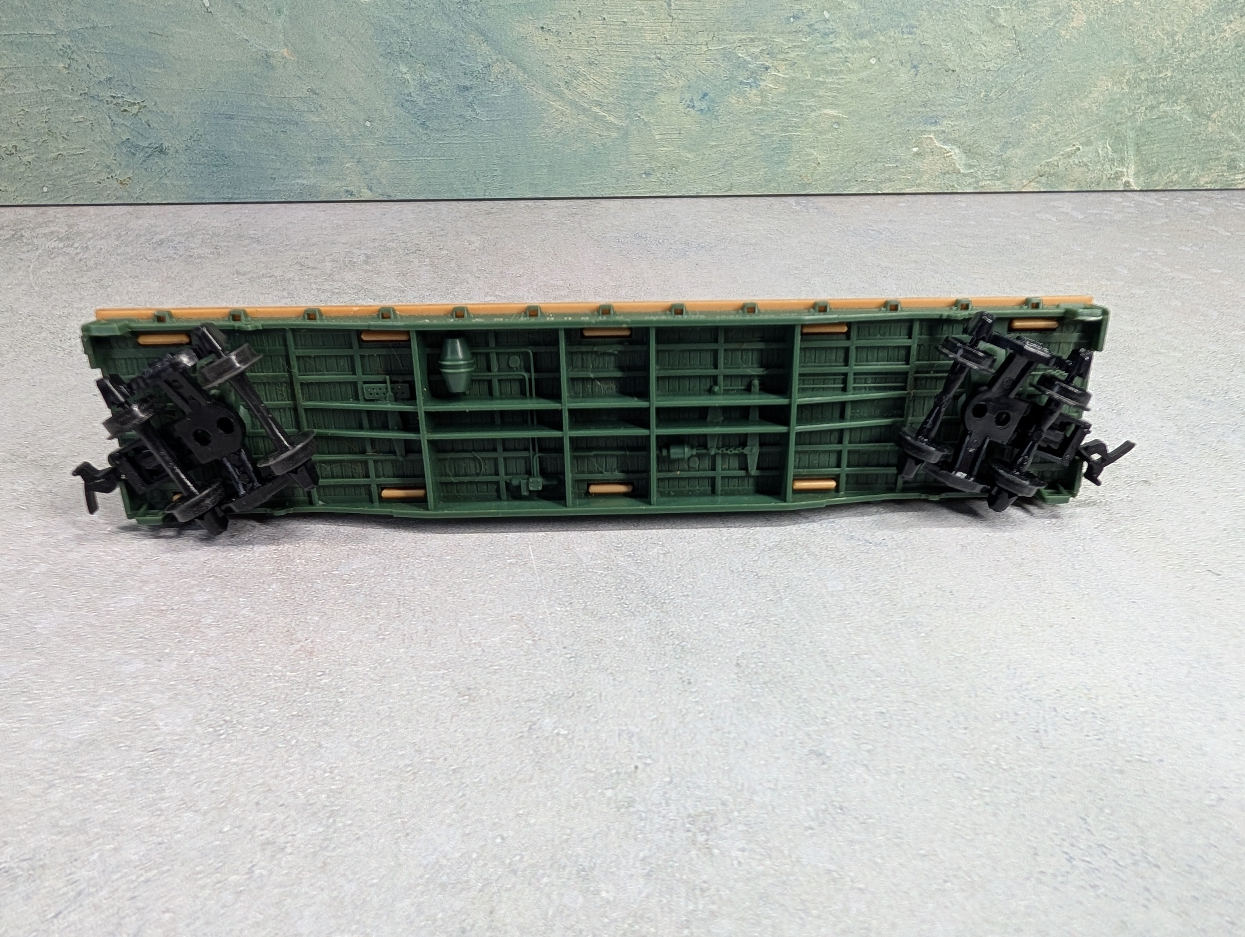 USED Mantua HO Scale 50' Flat Car w/ Trailers Santa Fe ATSF #90806
