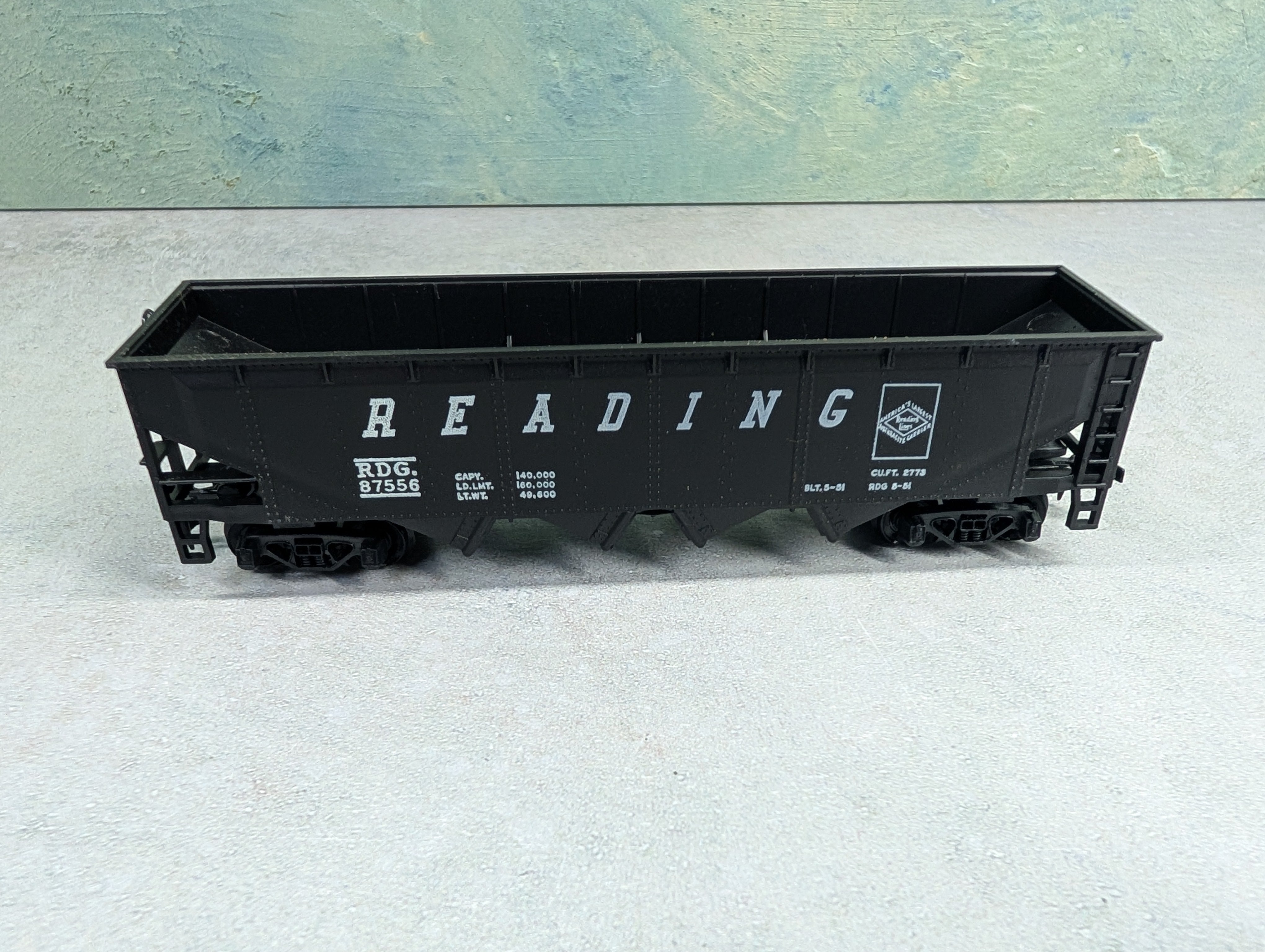 USED Tyco HO Scale Quad Hopper Reading RDG #87556