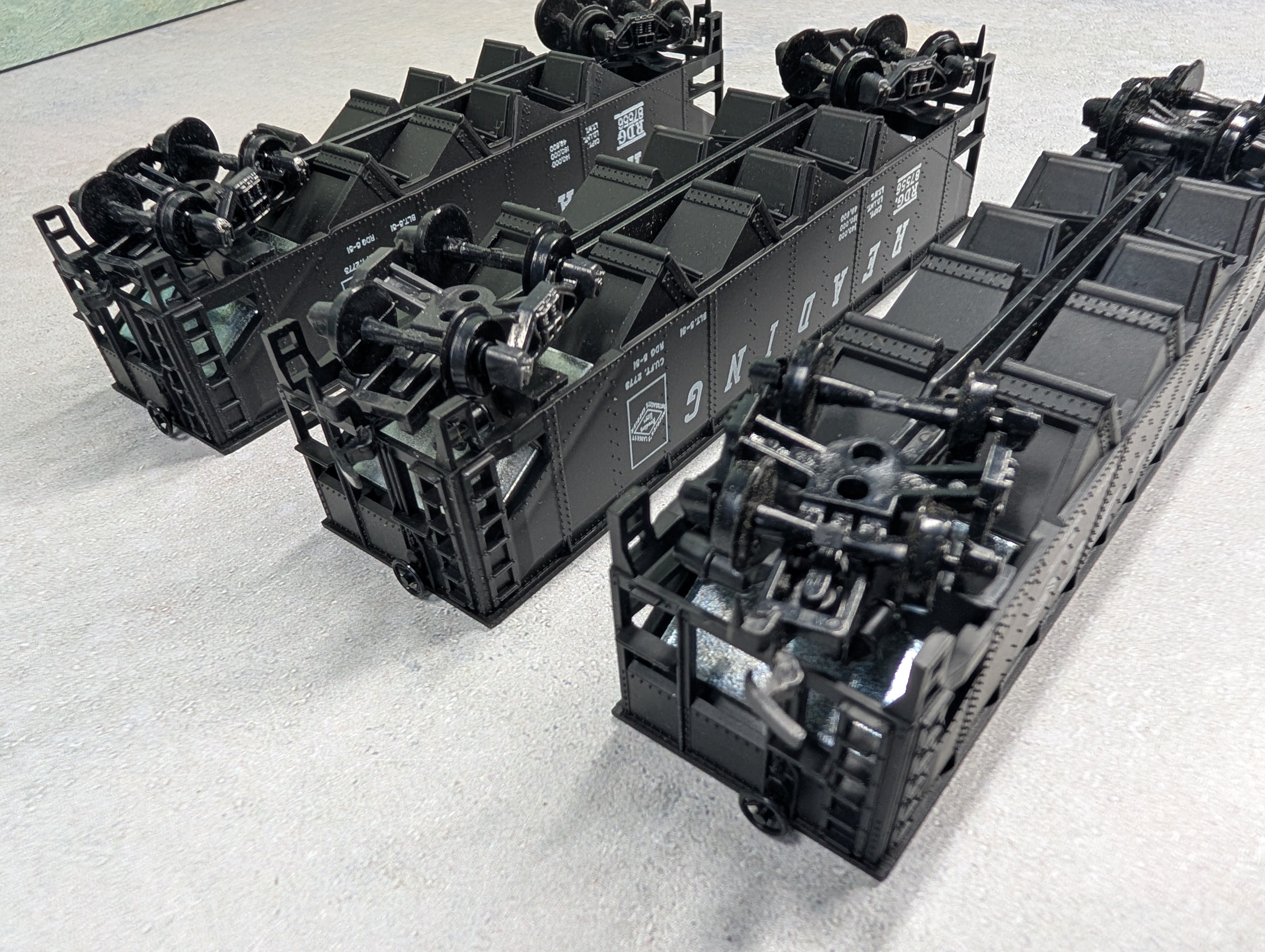 USED Tyco HO Scale Quad Hopper Reading RDG #87556 (3 pcs)