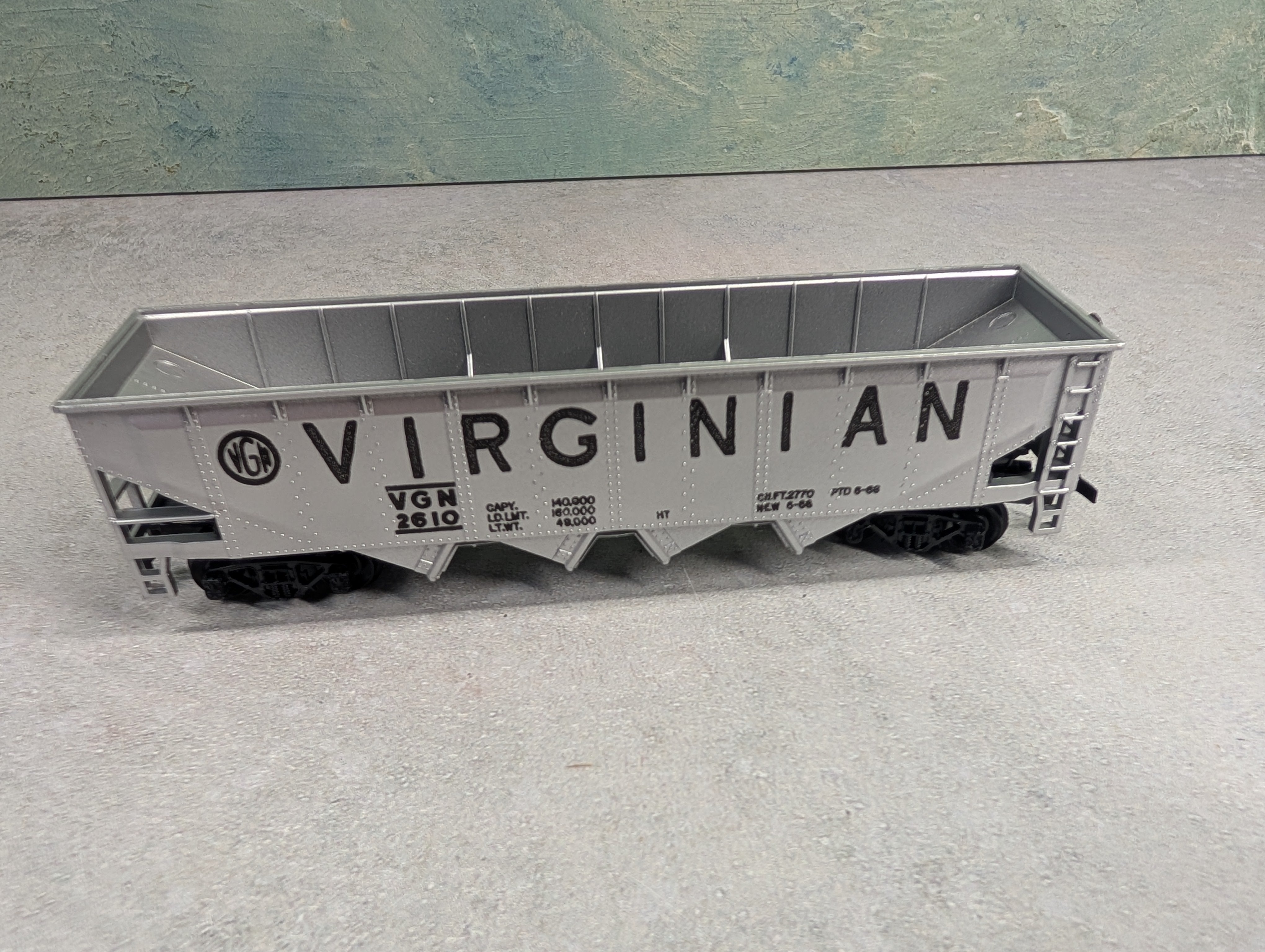 USED Tyco HO Scale Quad Hopper Virginian VGN #2610