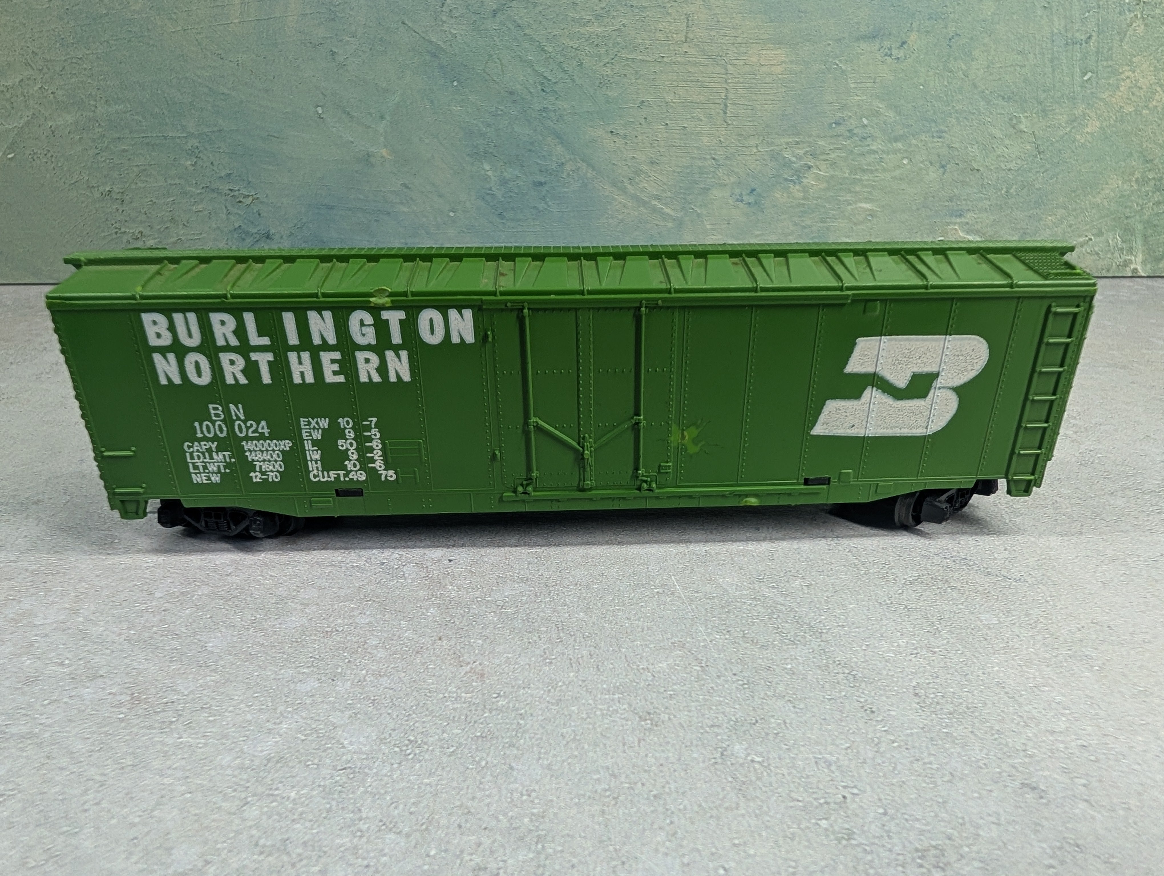 USED Tyco HO Scale 50' Box Car Burlington Northern BN #100024