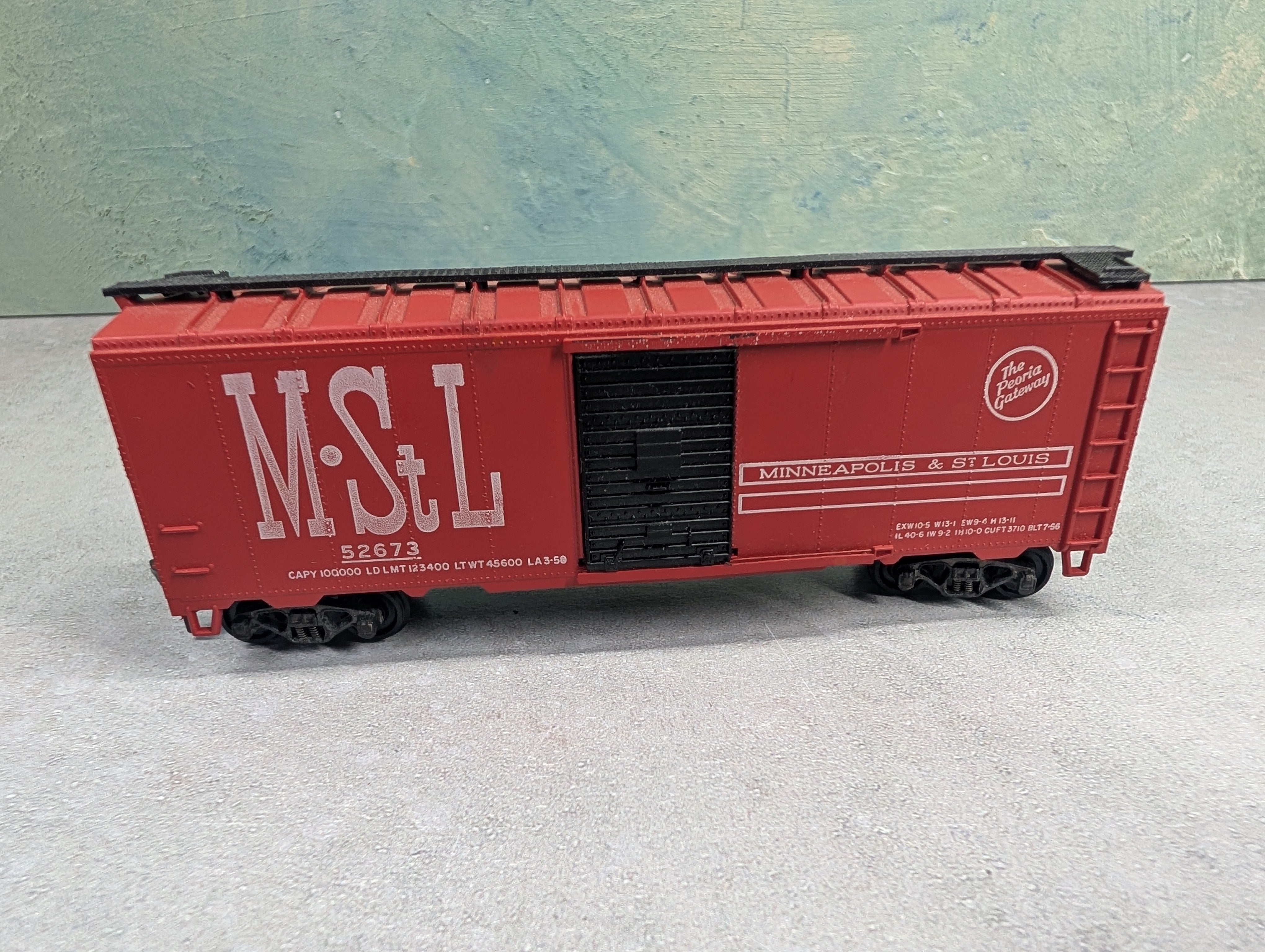 USED Athearn HO Scale 40' Box Car Minneapolis & St Louis MStL #52673